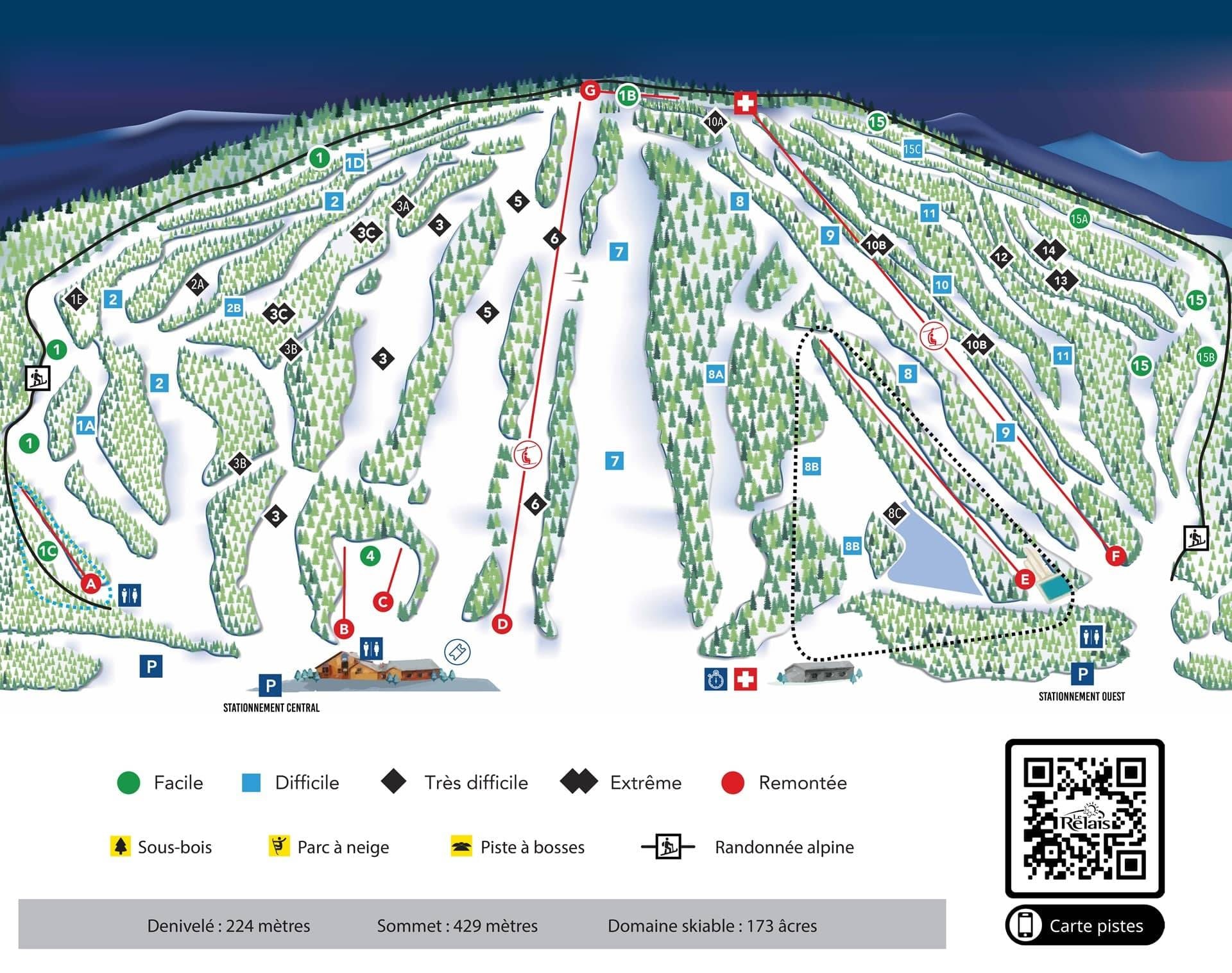 Le Relais – Lac Beauport trail map