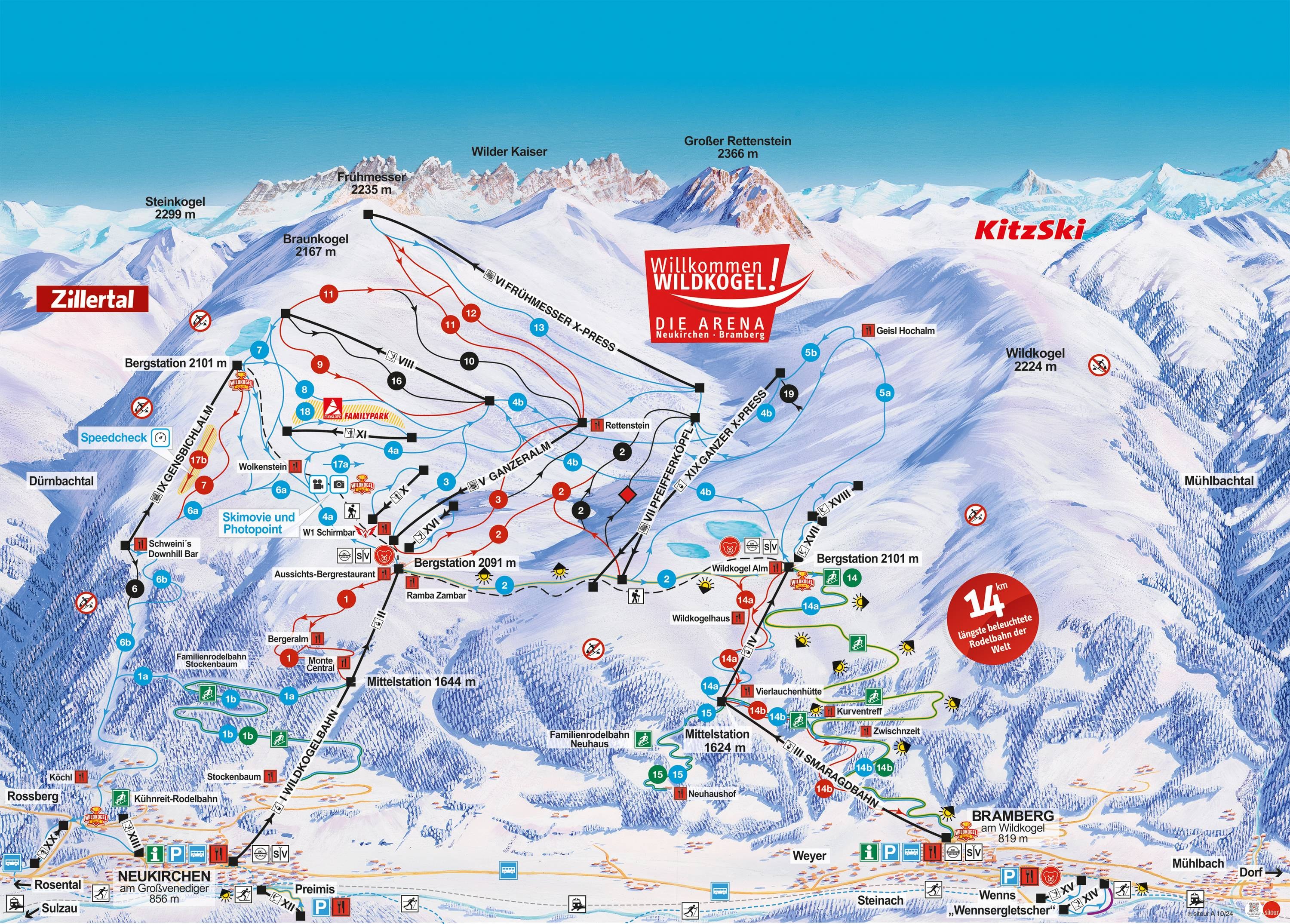 Wildkogel – Neukirchen/Bramberg trail map