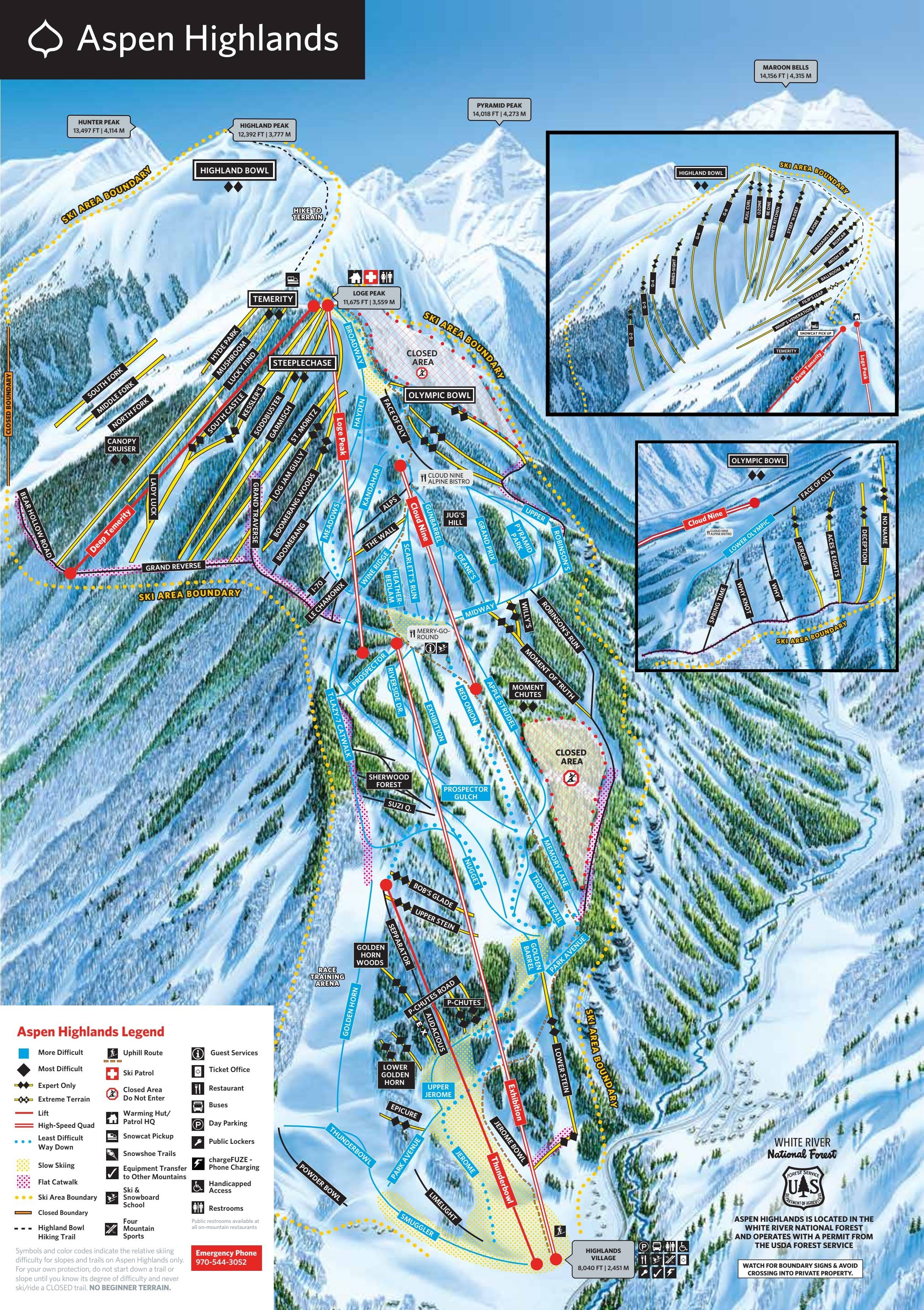 Aspen Highlands trail map