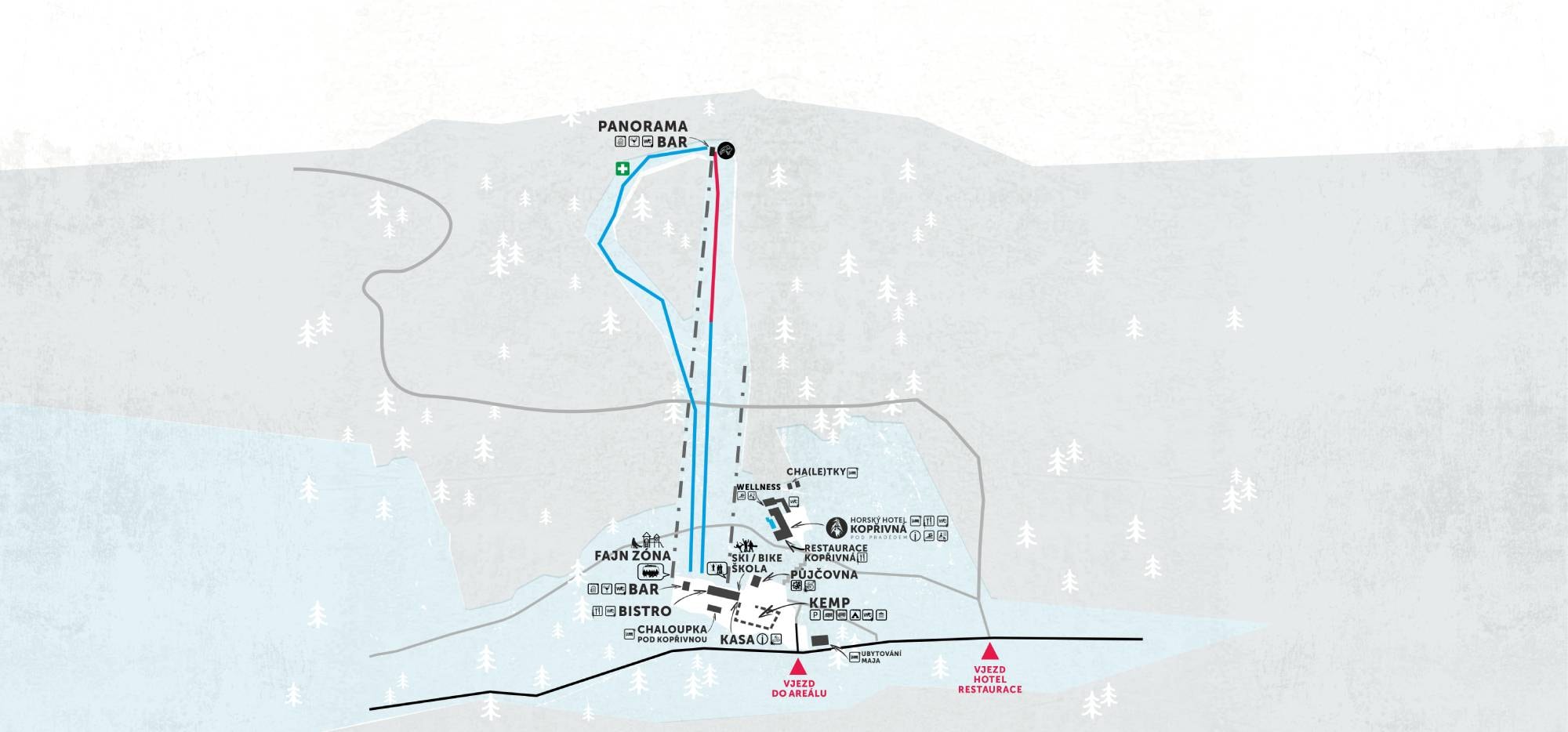 Kopřivná trail map