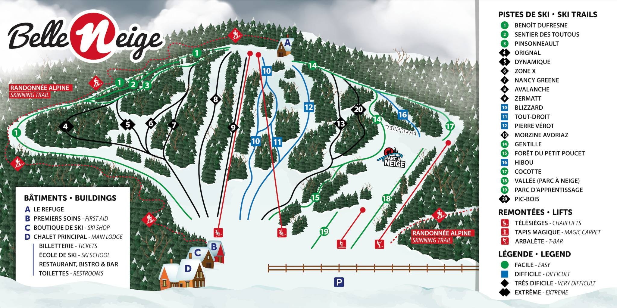 Belle Neige trail map