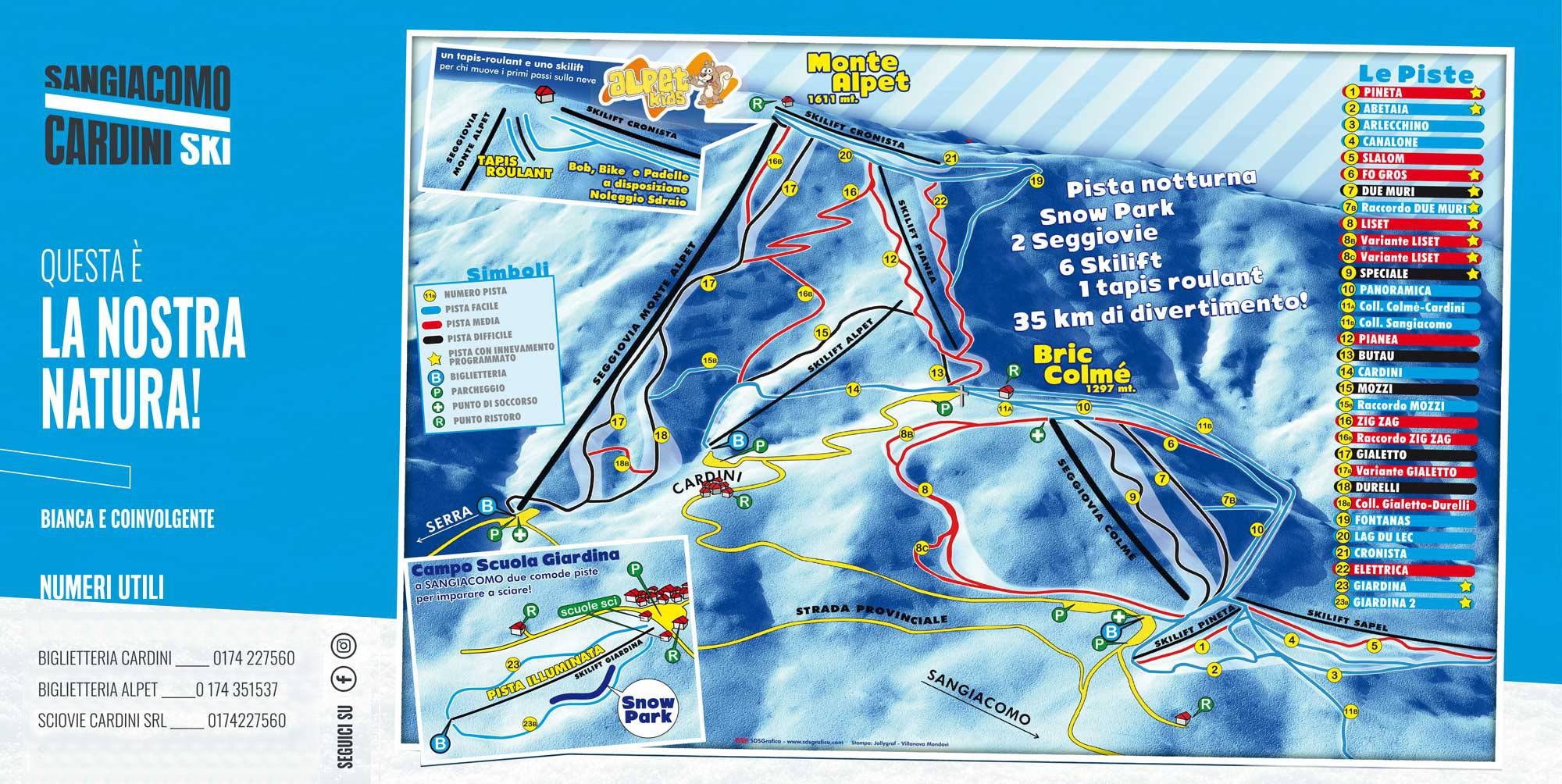 Sangiacomo/Cardini – Monte Alpet trail map