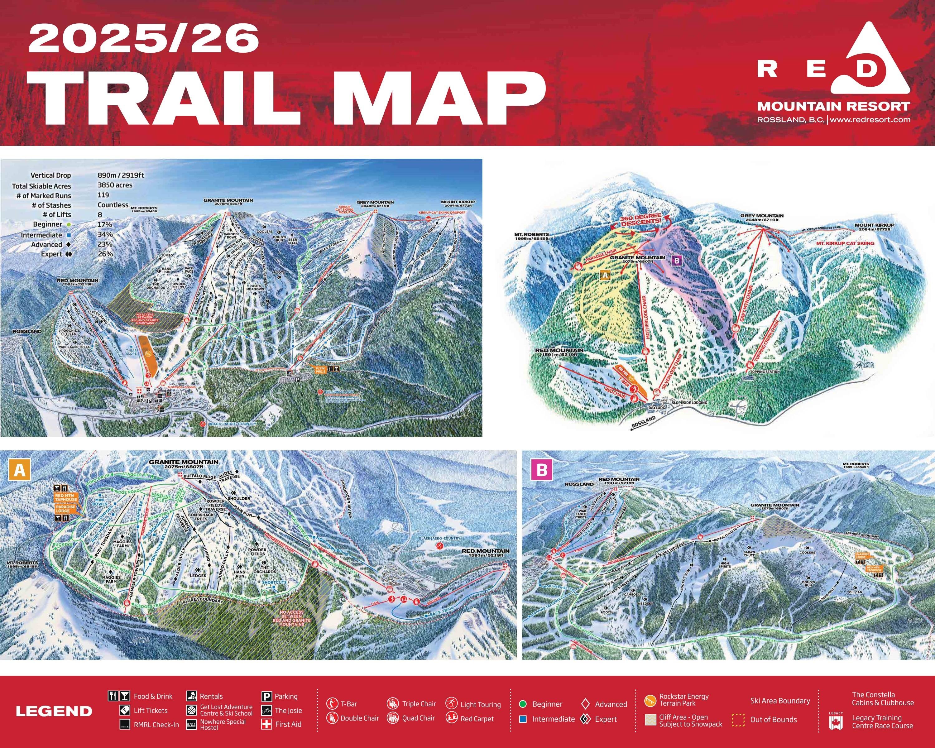 Red Mountain Resort – Rossland trail map