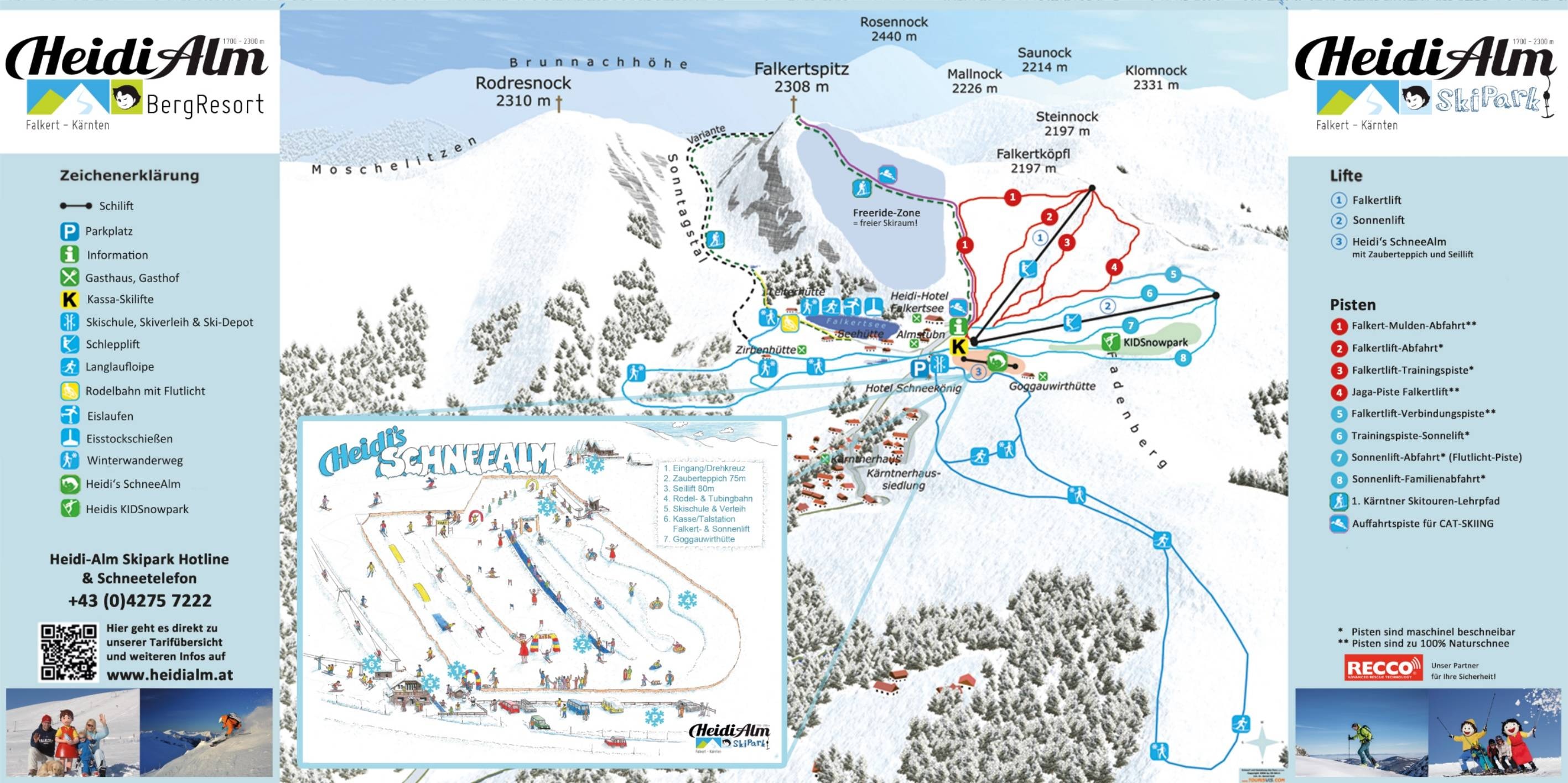 Heidialm Skipark – Falkert trail map