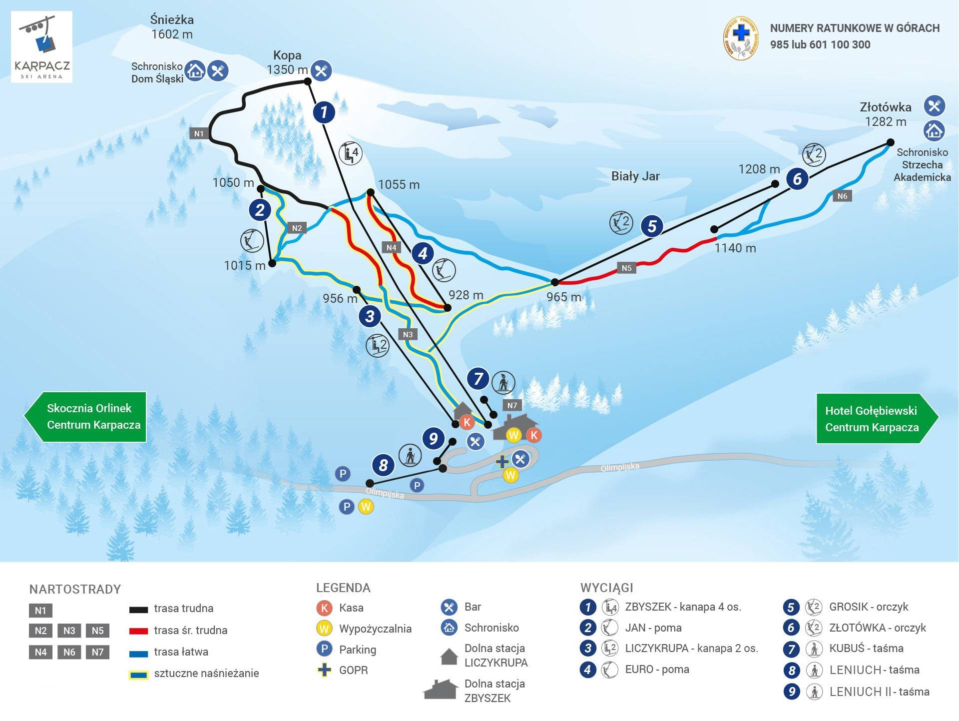 Śnieżka – Karpacz trail map