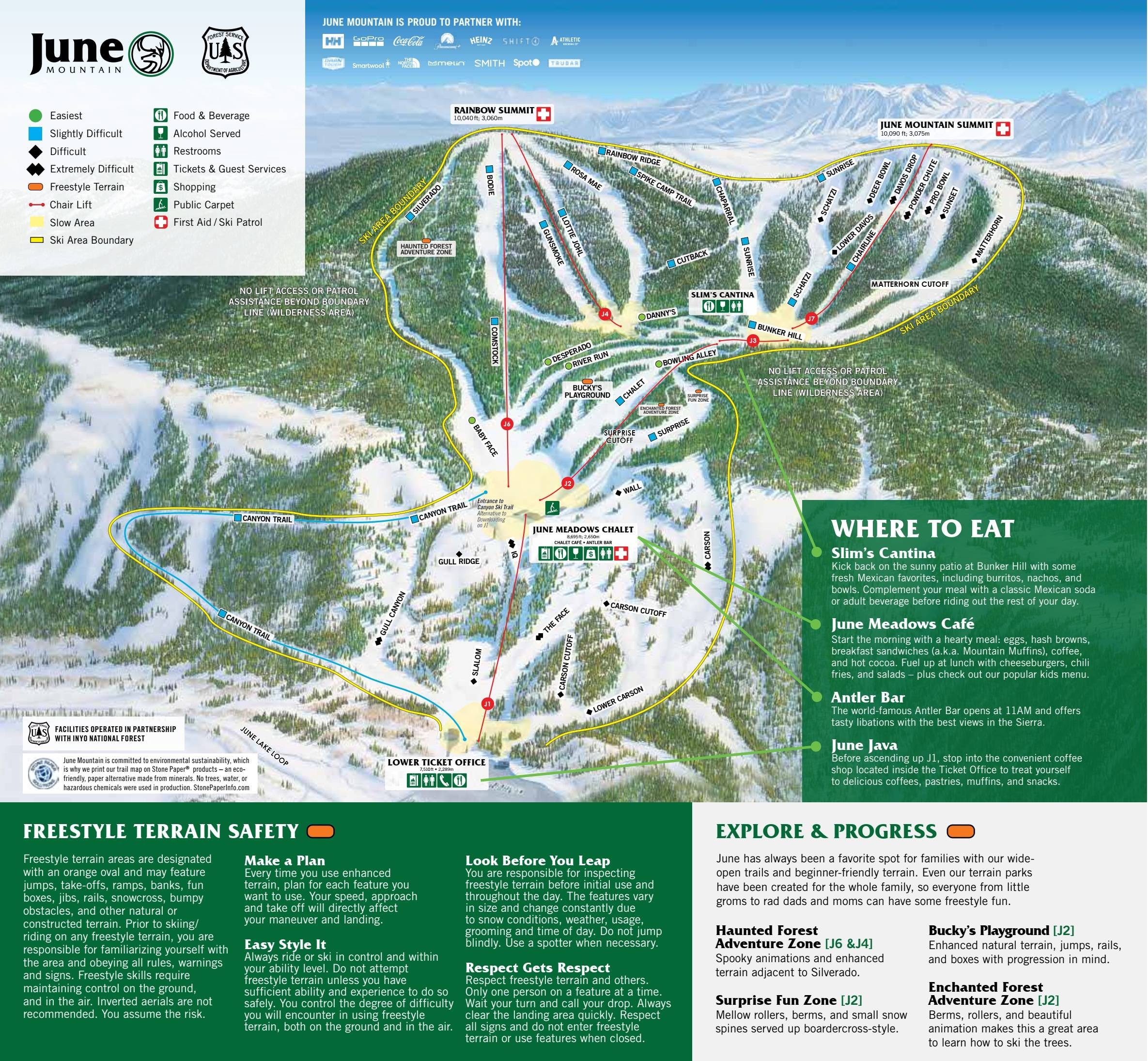 June Mountain trail map