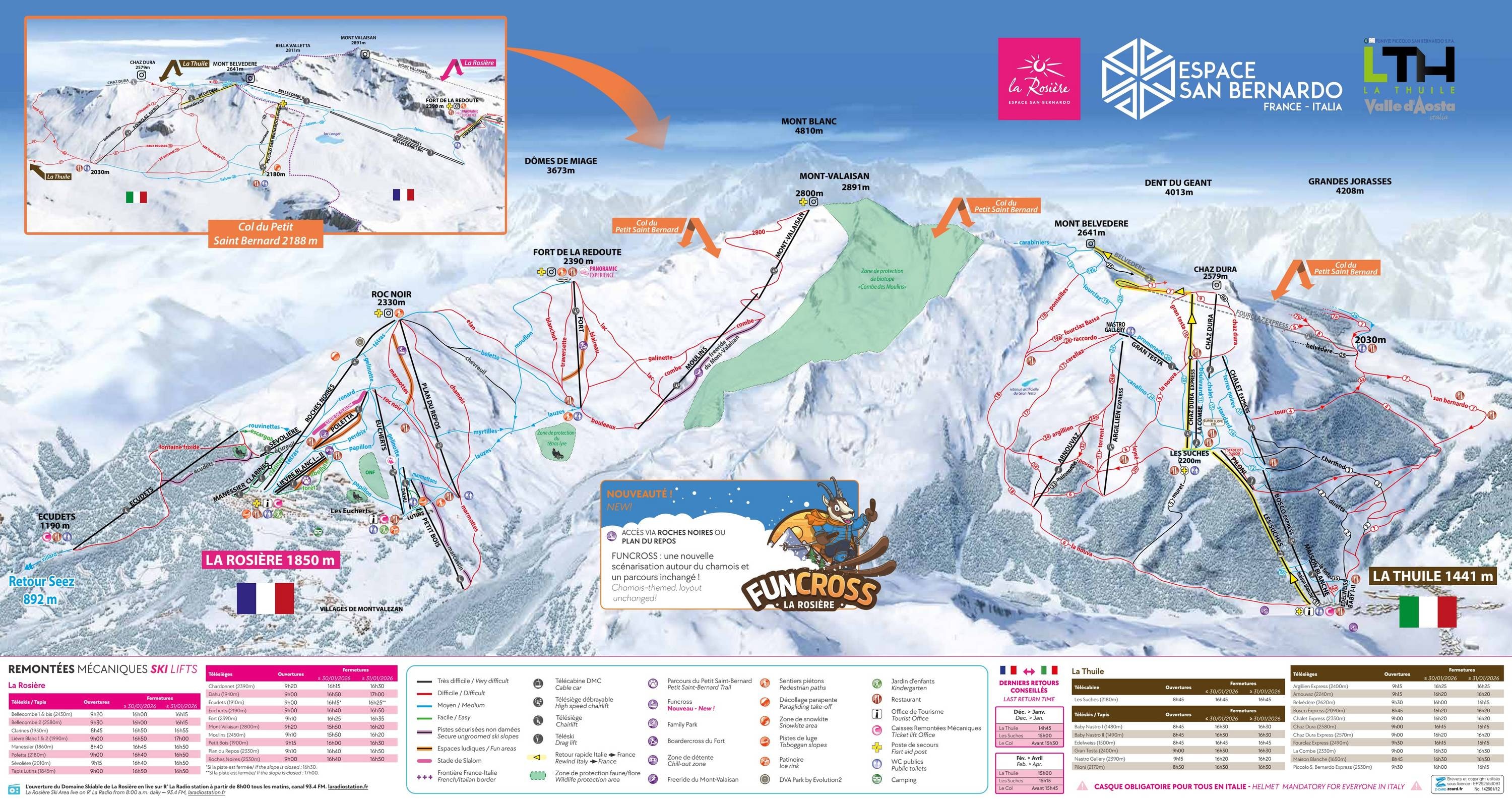 Espace San Bernardo – La Rosière/La Thuile trail map