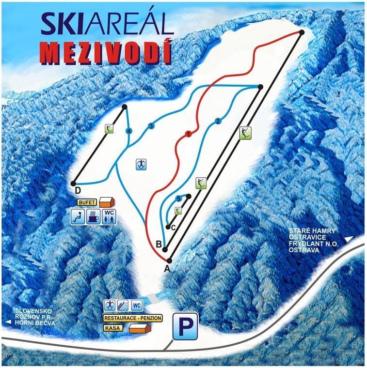 Mezivodí trail map