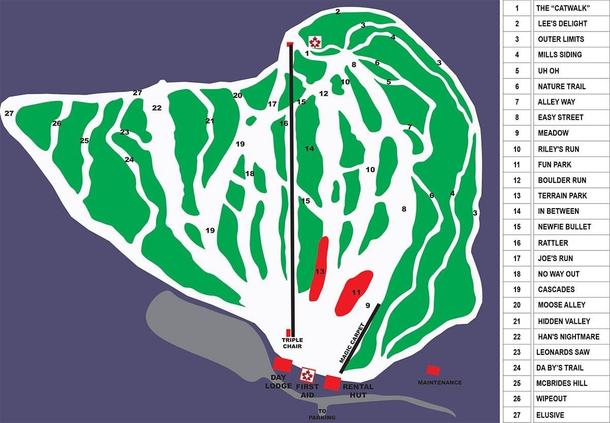 White Hills trail map