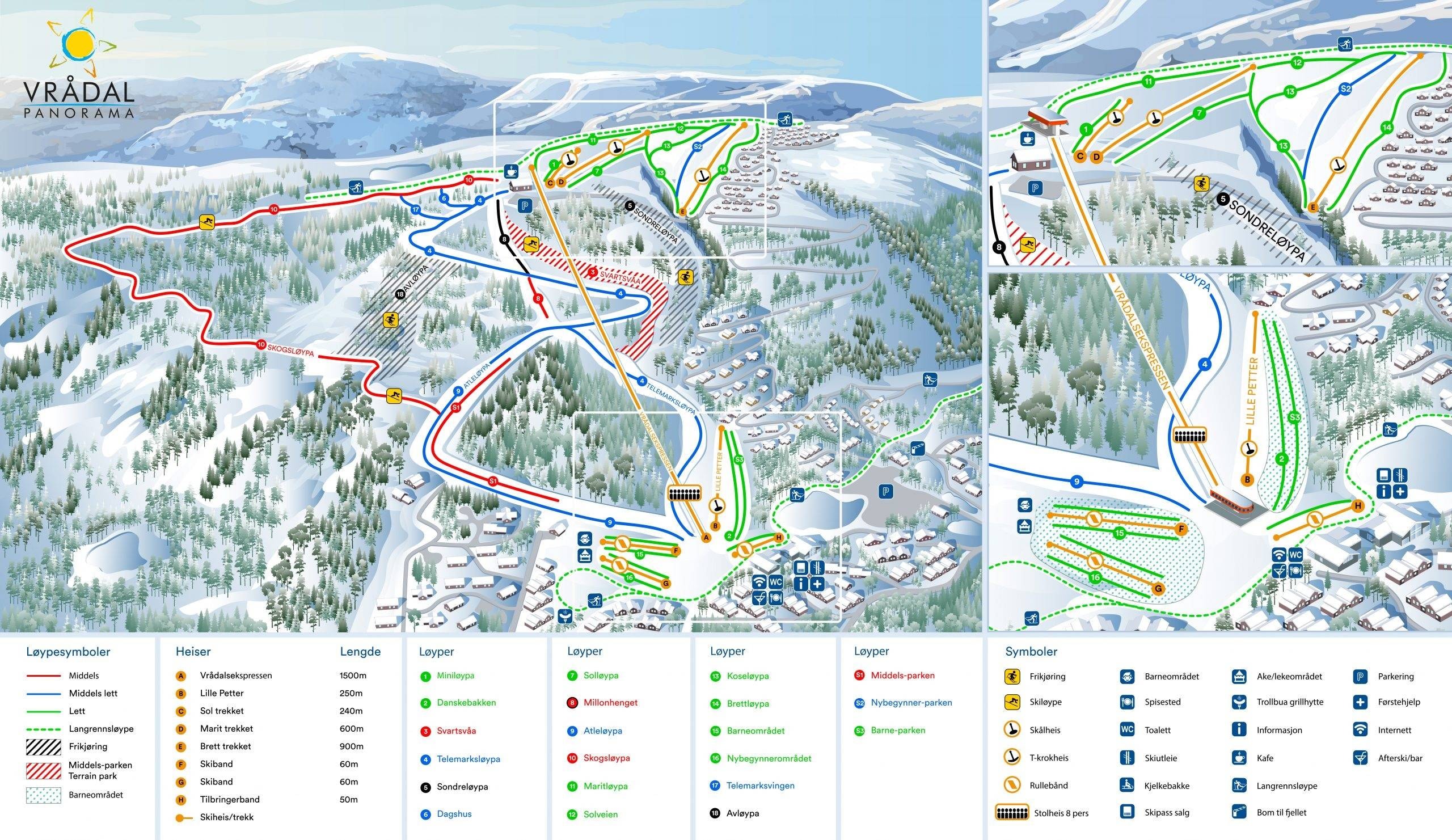 Vrådal trail map