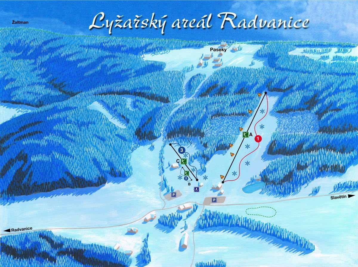 Radvanice trail map