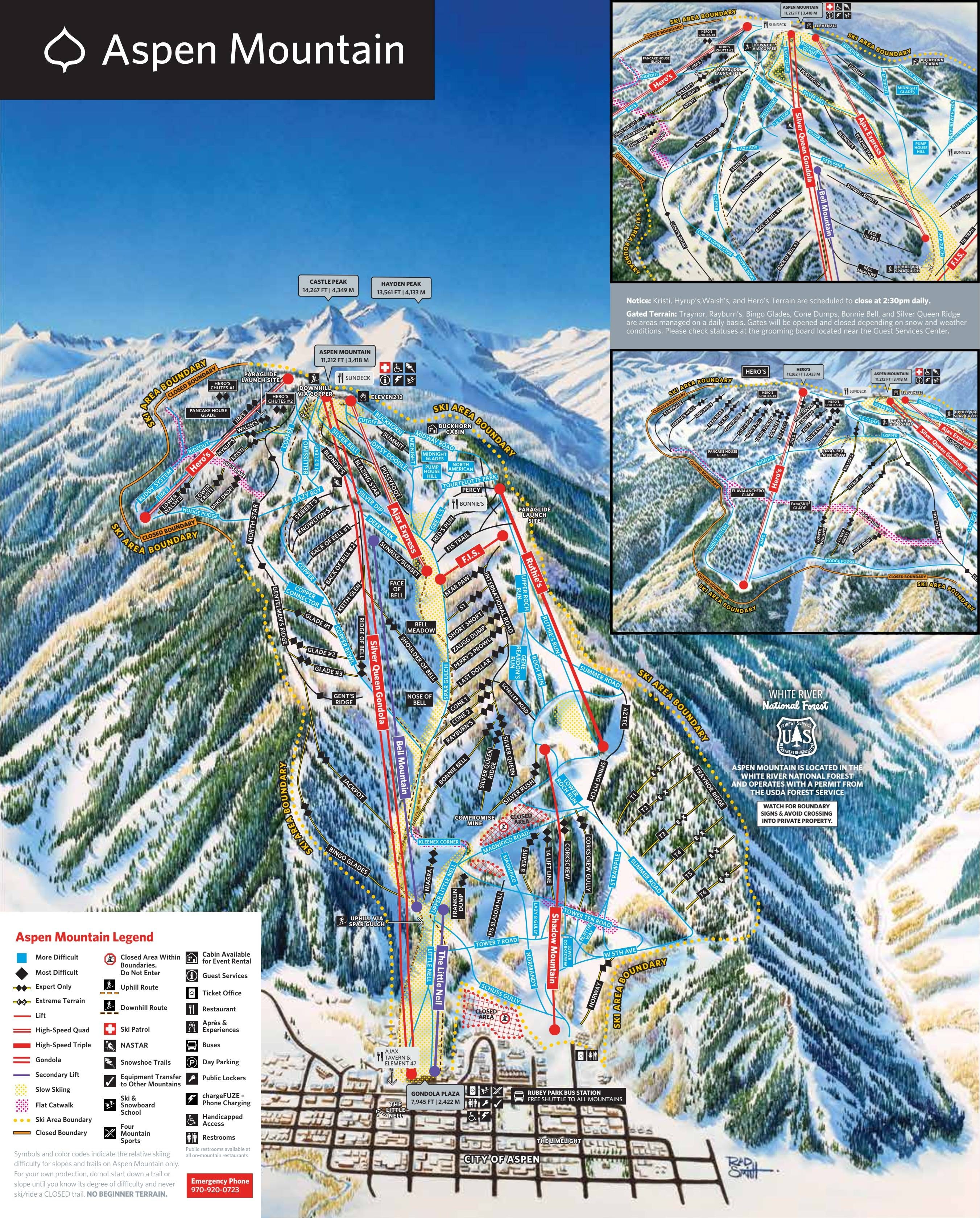 Aspen Mountain trail map