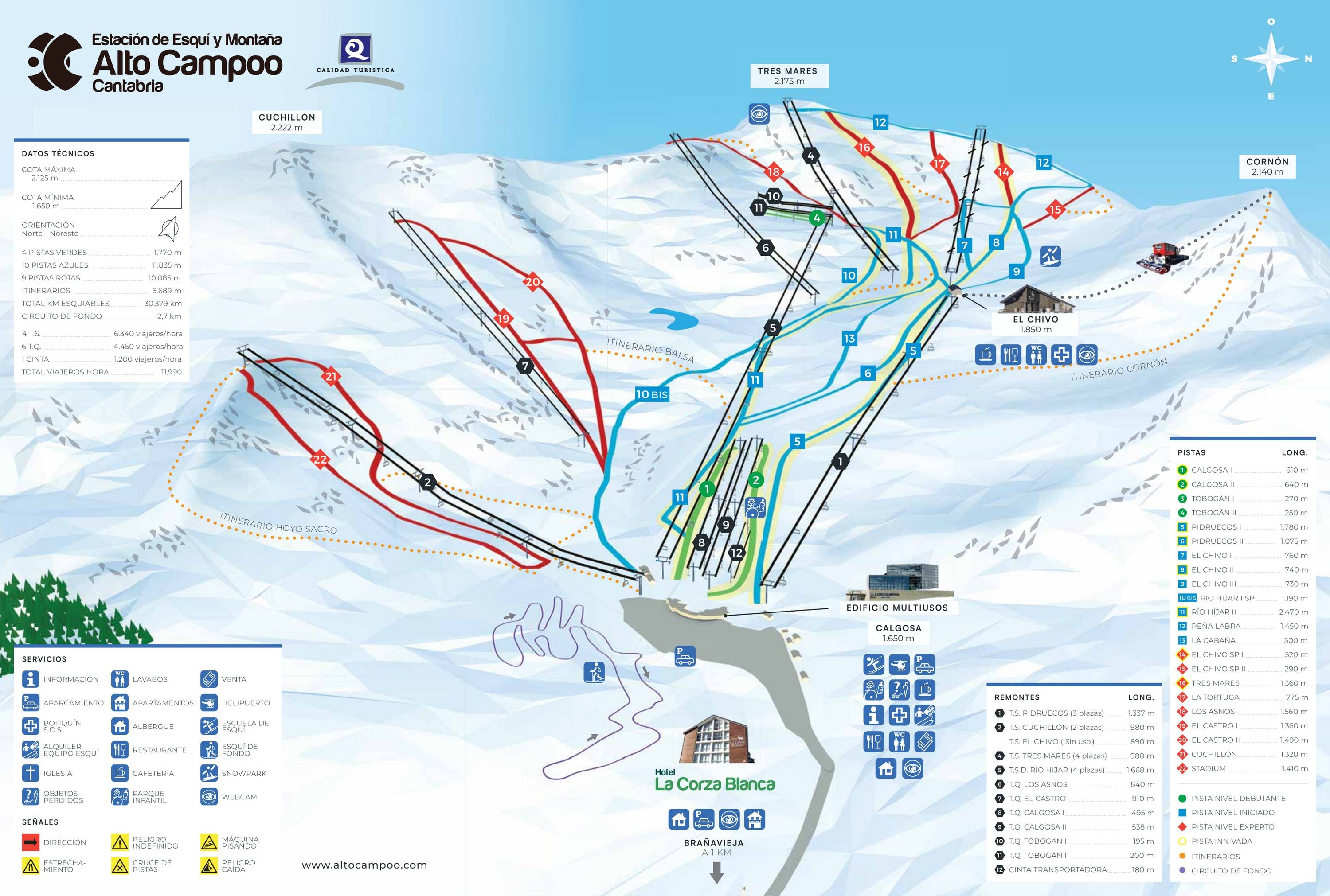 Alto Campoo trail map