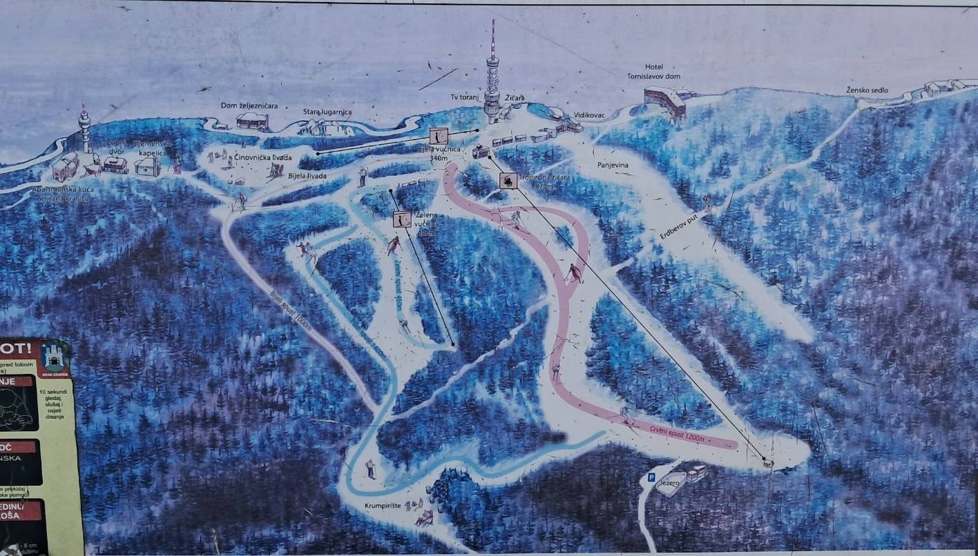 Sljeme (Medvednica) – Zagreb trail map