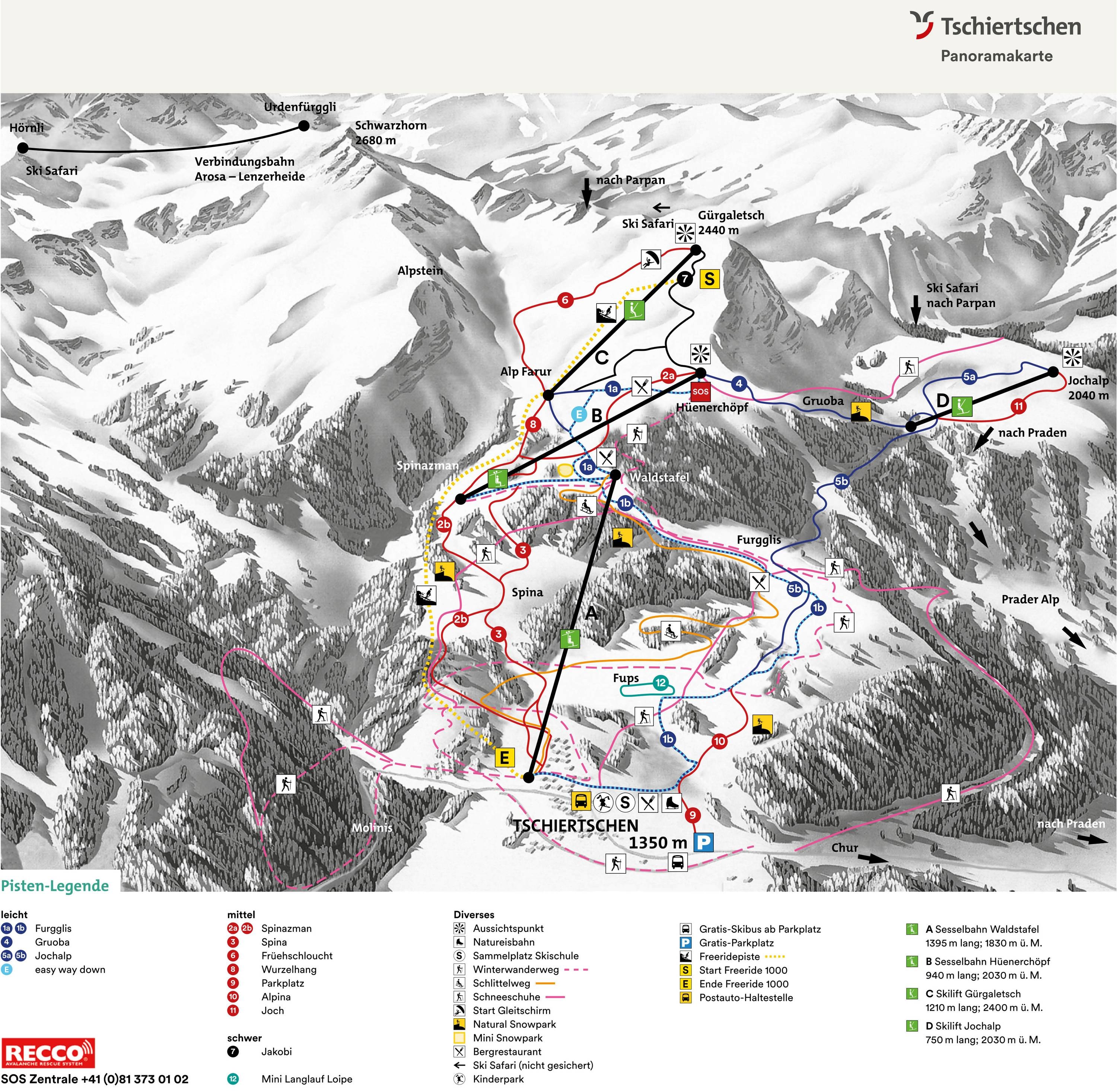 Tschiertschen trail map
