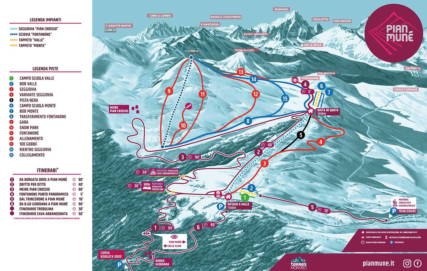 Pian Munè – Paesana trail map