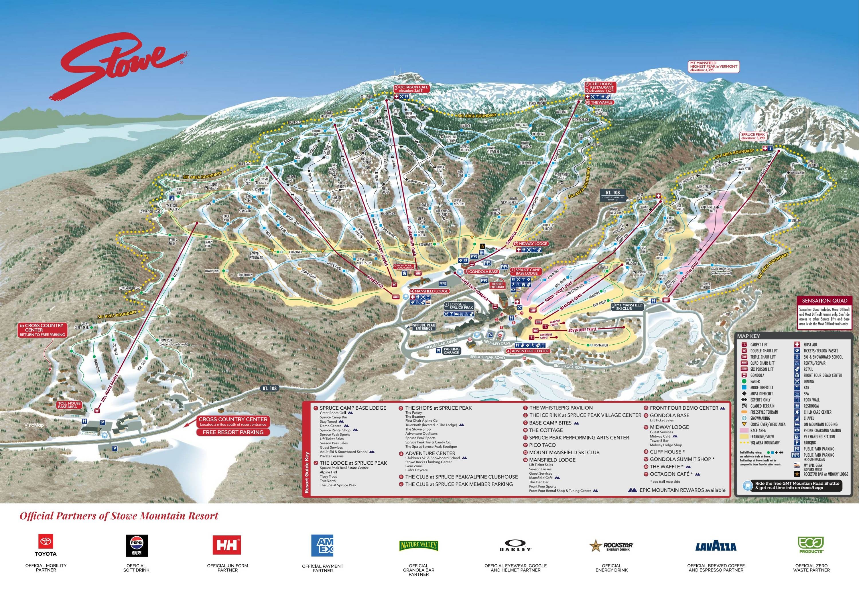Stowe trail map