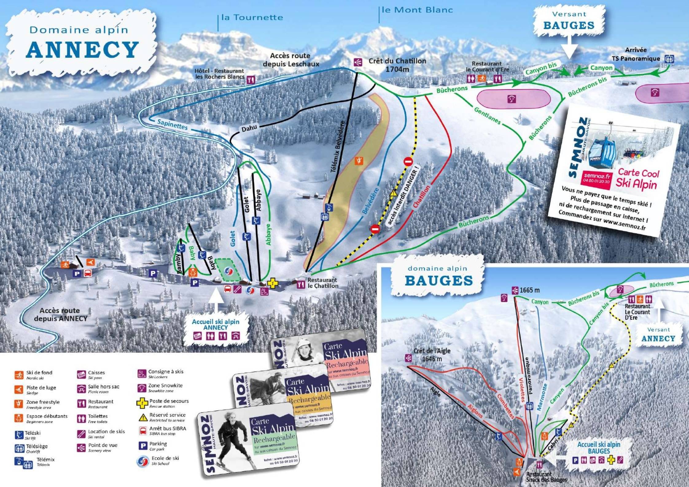 Le Semnoz trail map