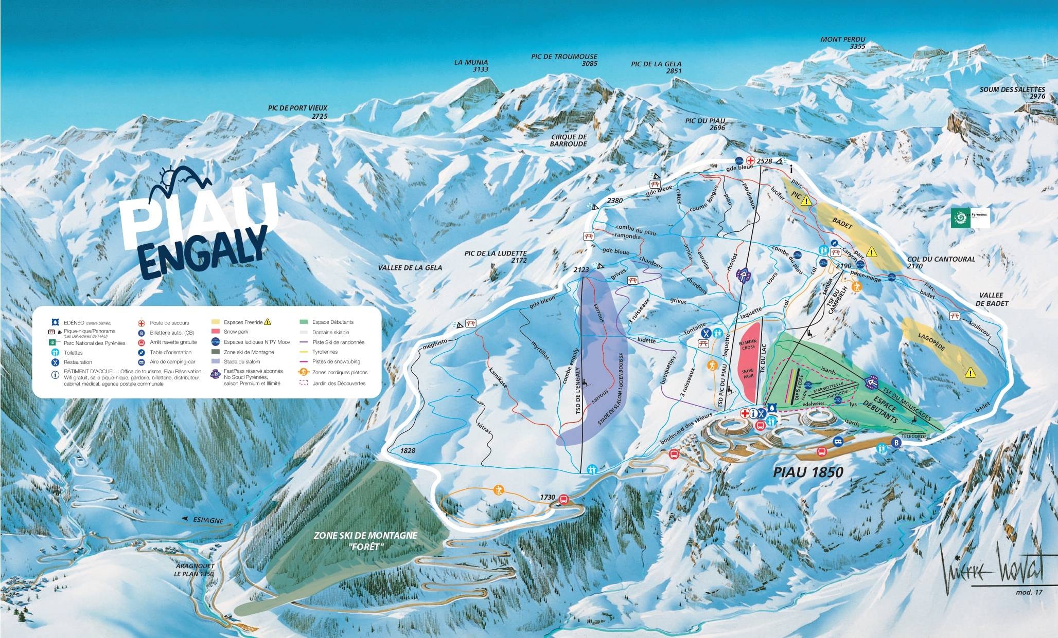Piau-Engaly trail map