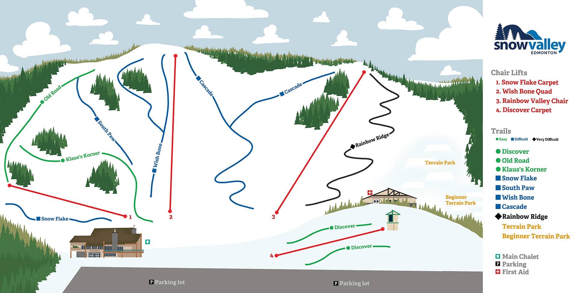 Snow Valley – Edmonton trail map
