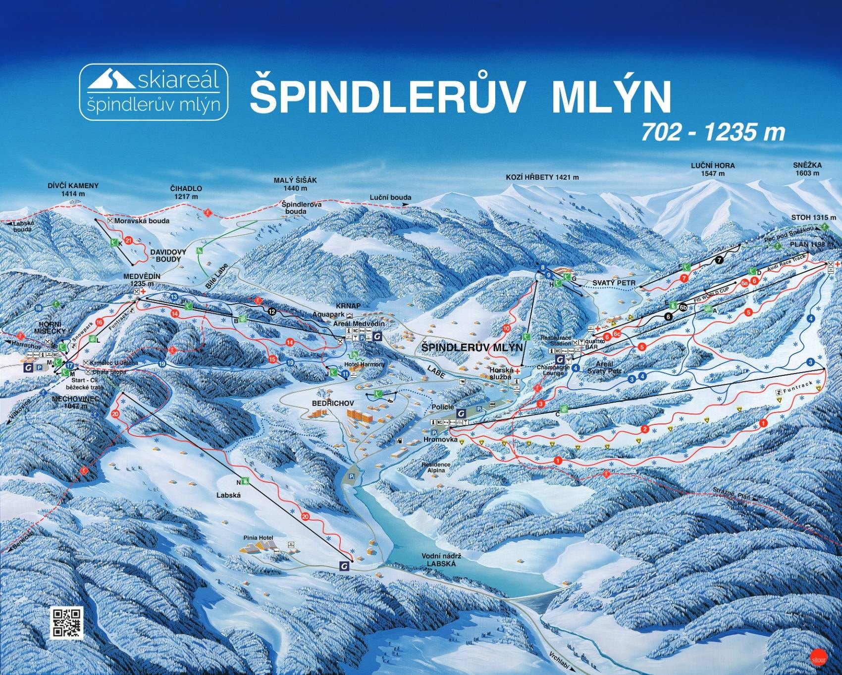 Špindlerův Mlýn trail map