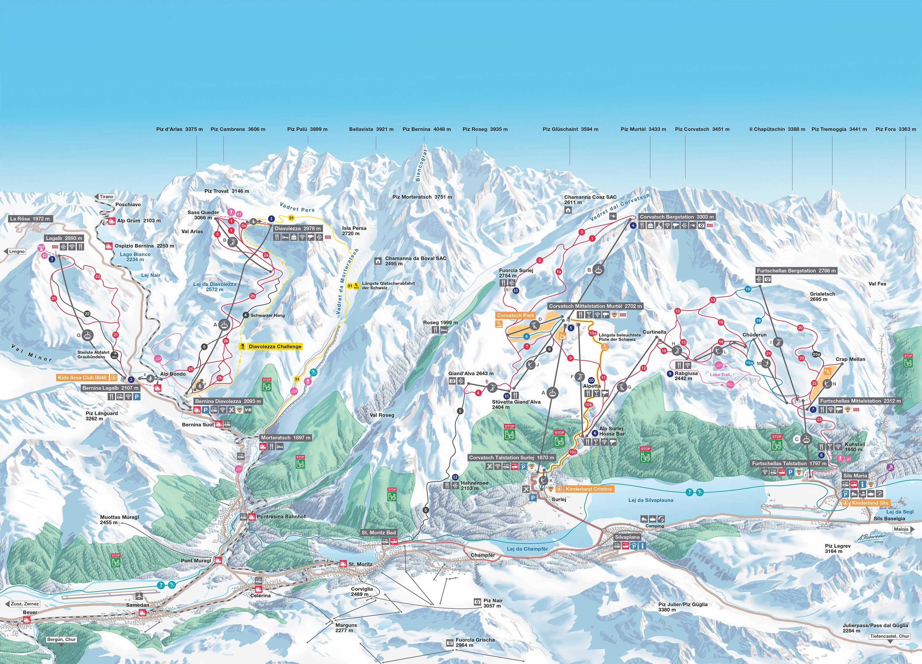 Corvatsch/Furtschellas trail map