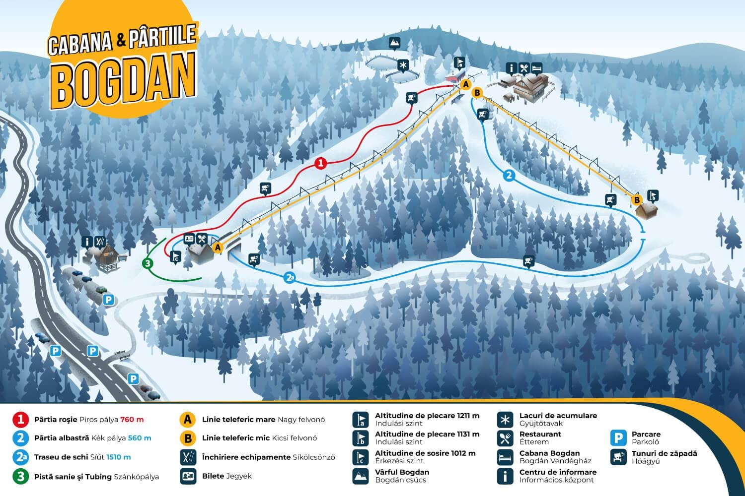 Bogdán trail map
