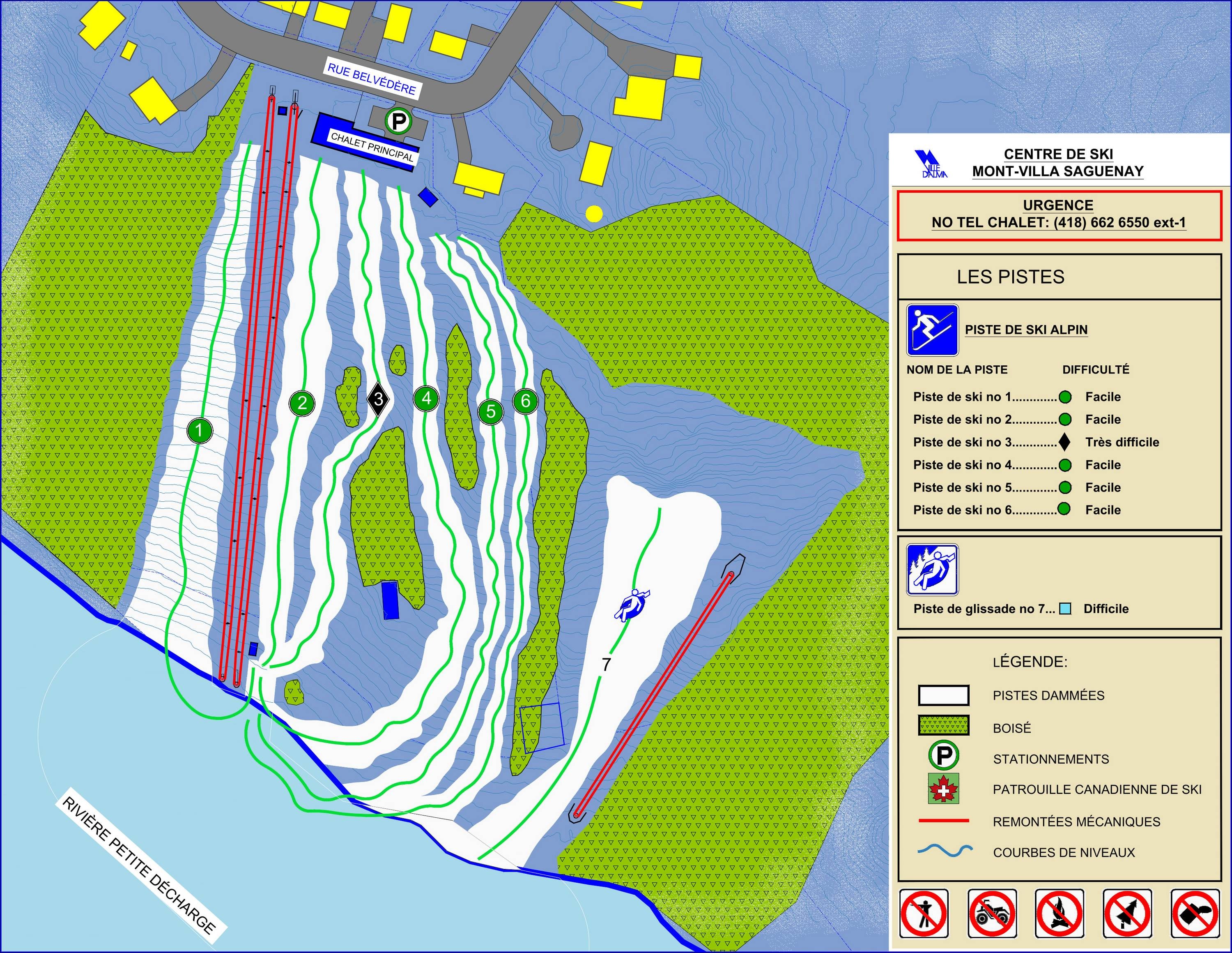 Mont Villa Saguenay trail map