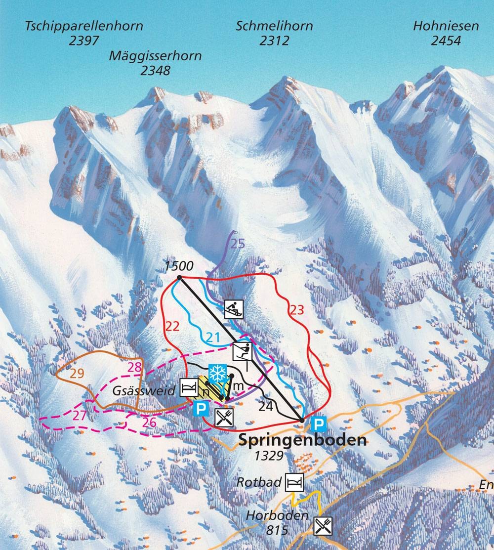 Springenboden trail map