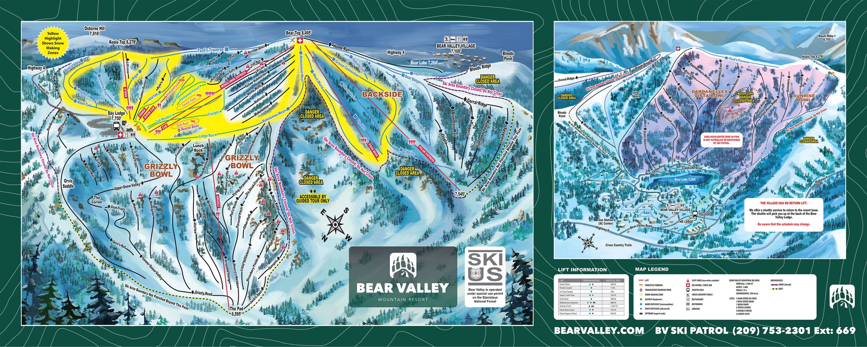 Bear Valley trail map