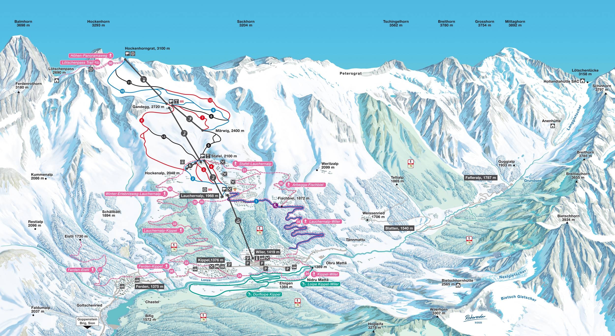 Lauchernalp – Lötschental trail map