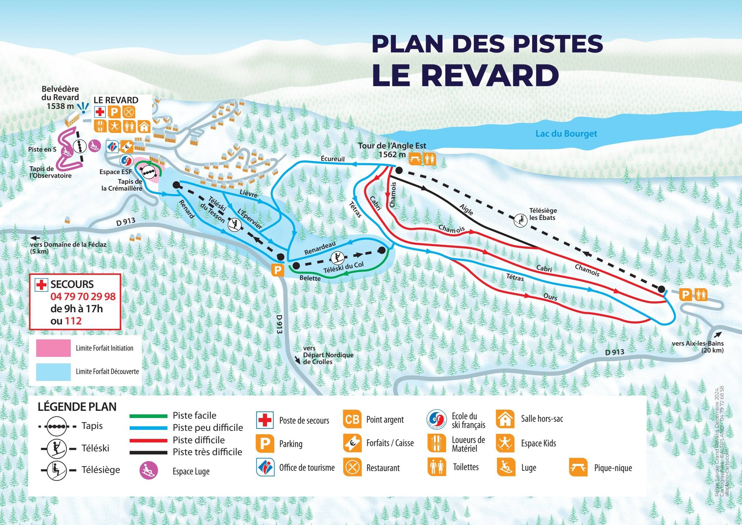 Le Revard trail map