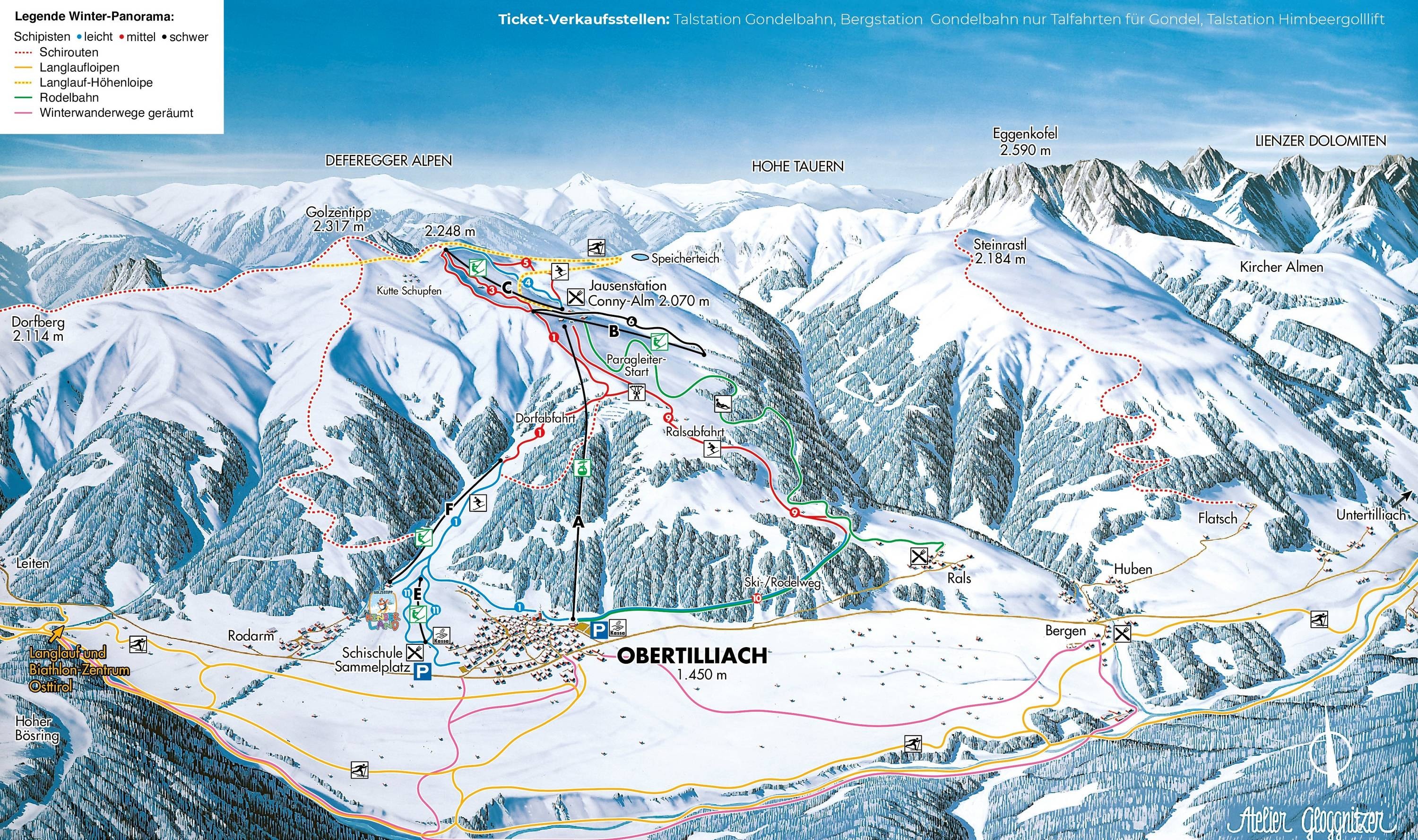 Obertilliach – Golzentipp trail map