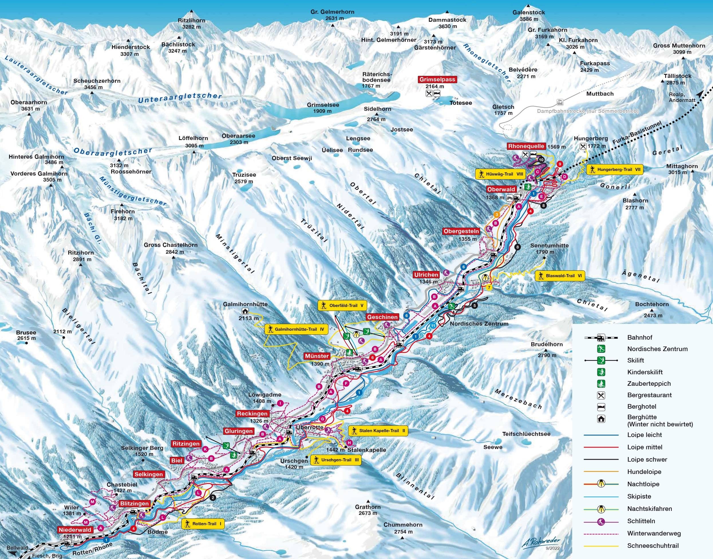 Münster-Geschinen trail map