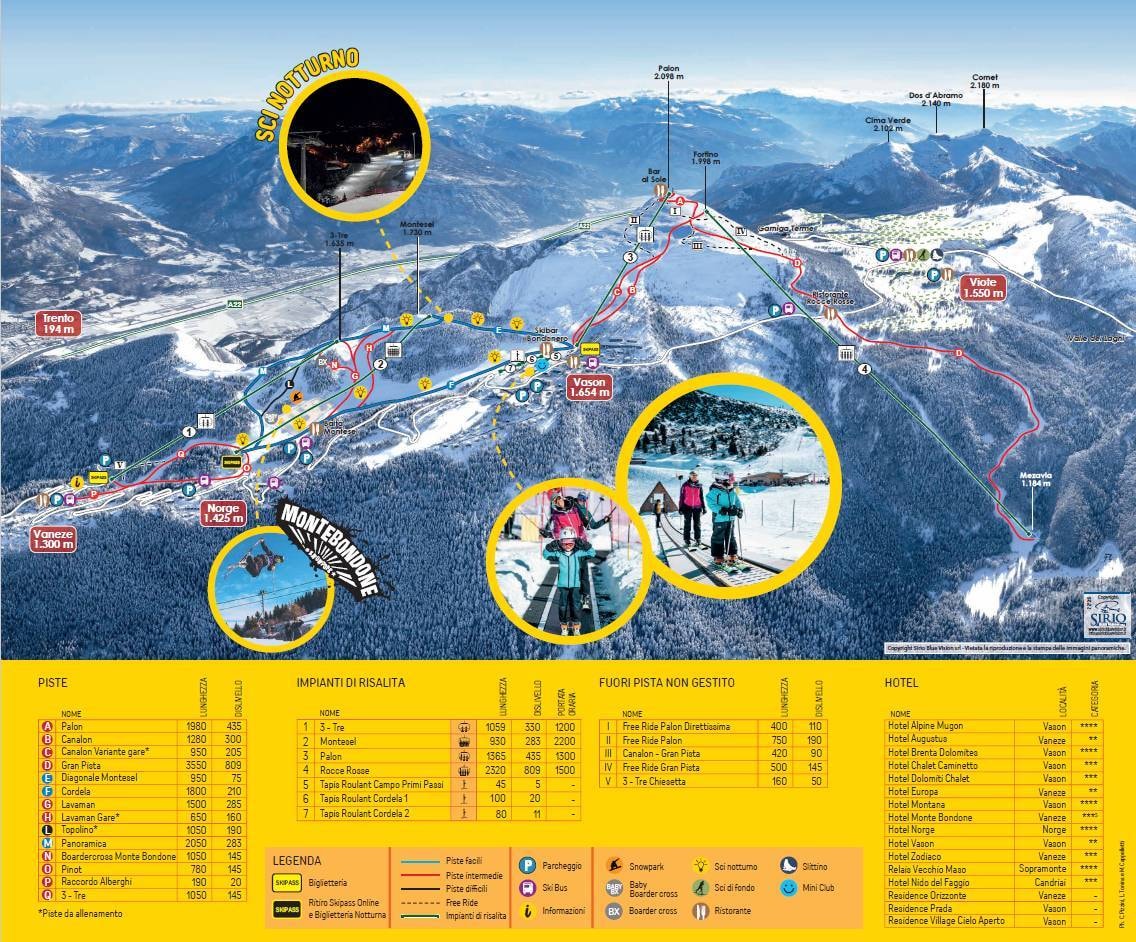 Monte Bondone trail map