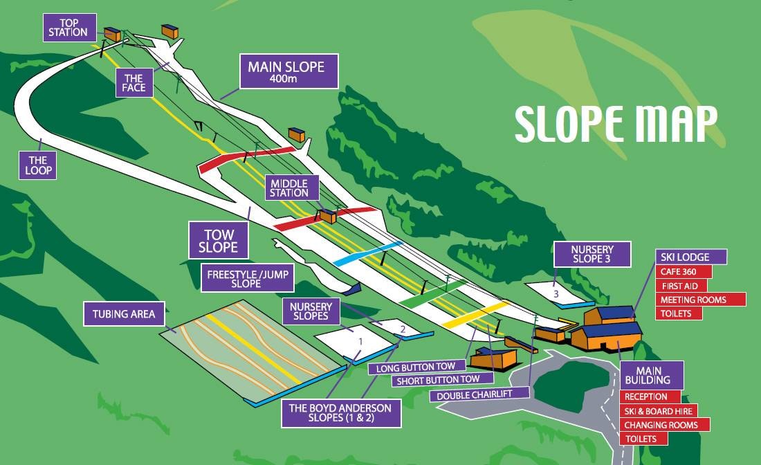 Dry slopes Midlothian Ski Centre trail map