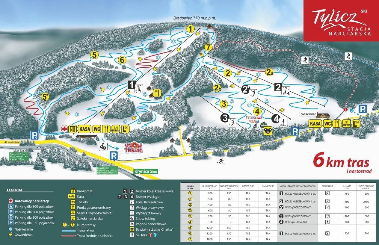 Tylicz trail map