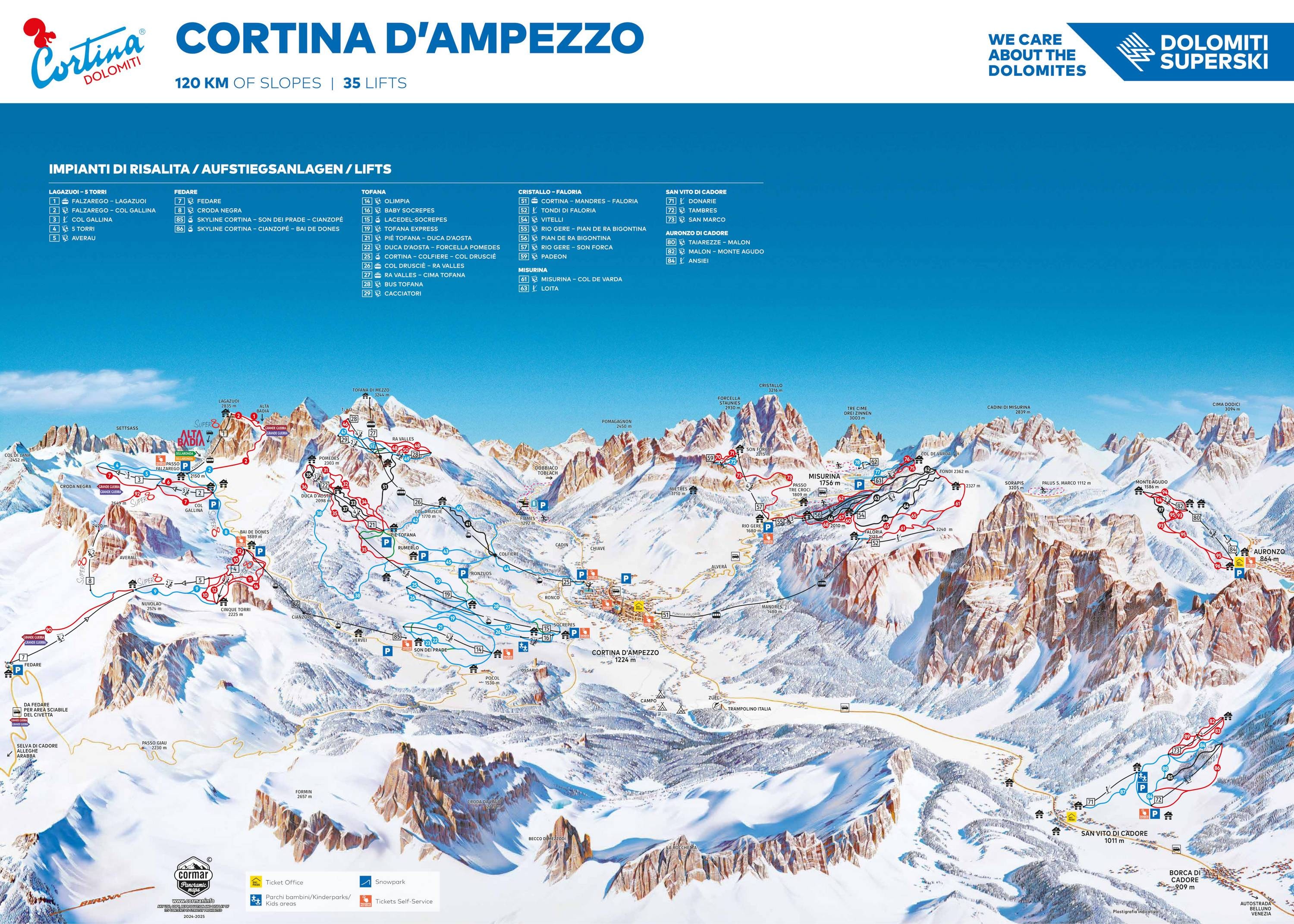 Cortina d'Ampezzo trail map