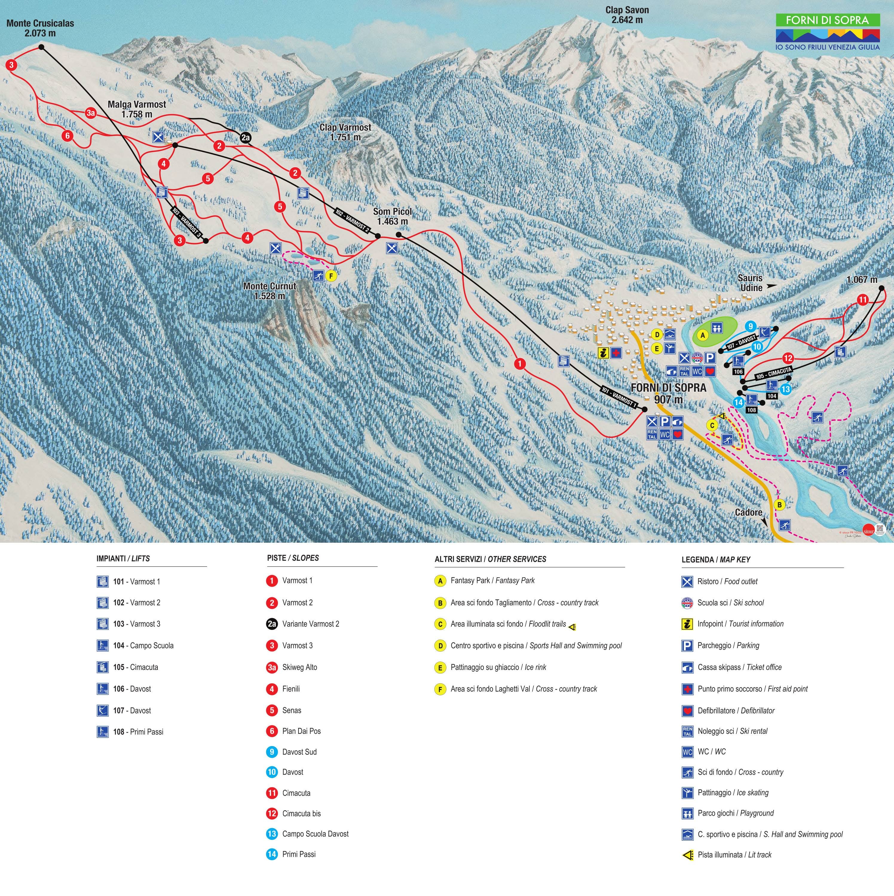 Forni di Sopra trail map