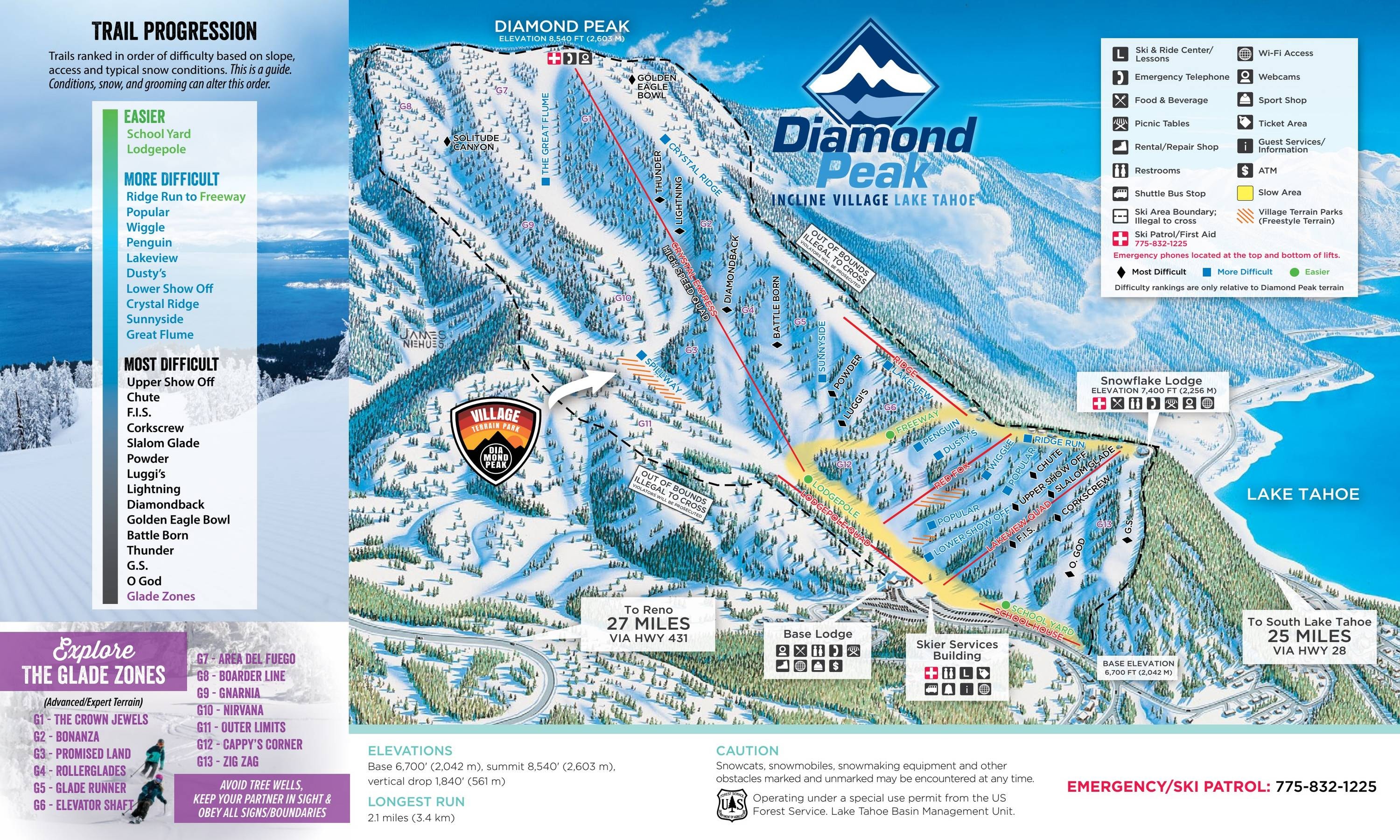 Diamond Peak trail map