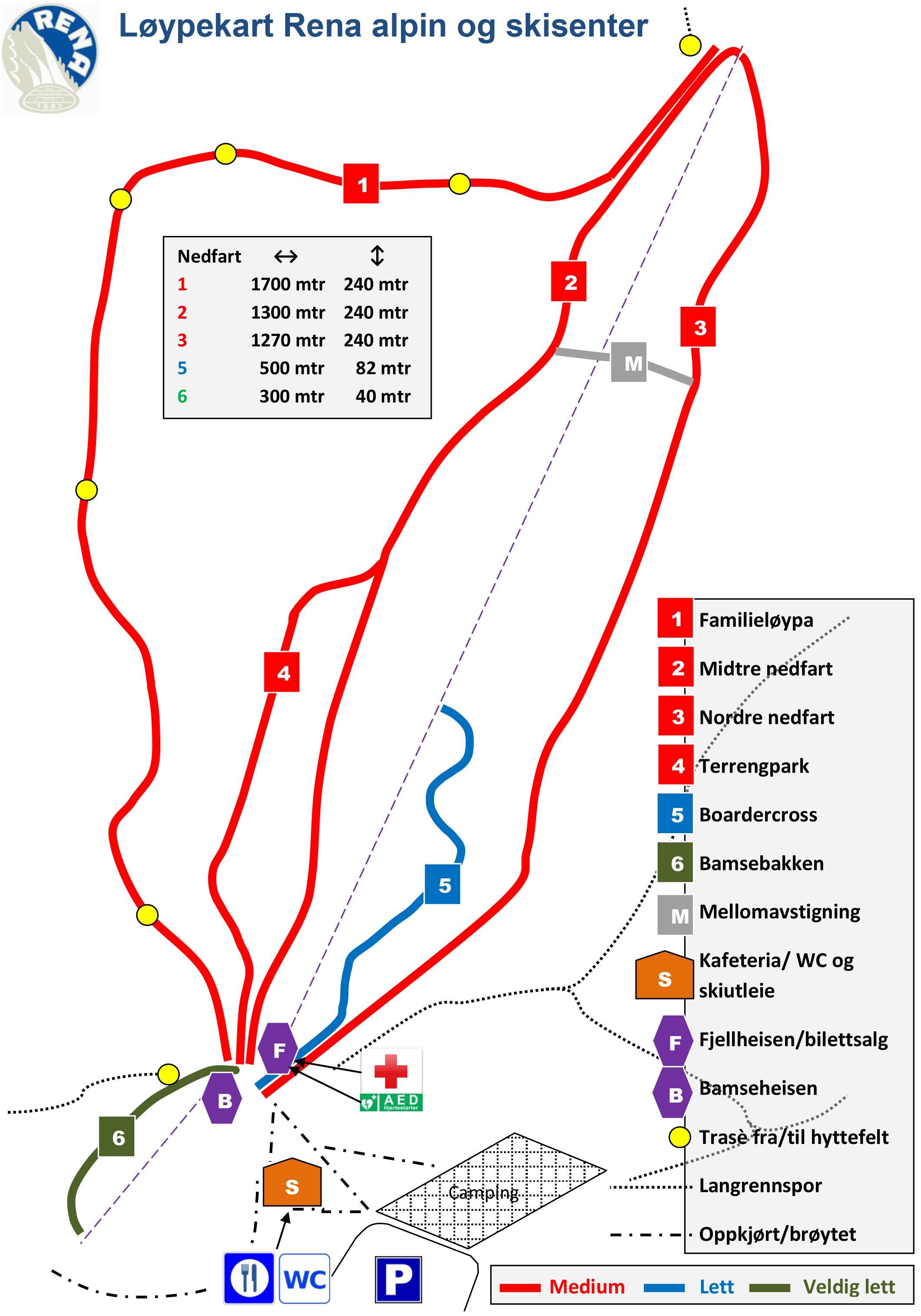 Rena trail map
