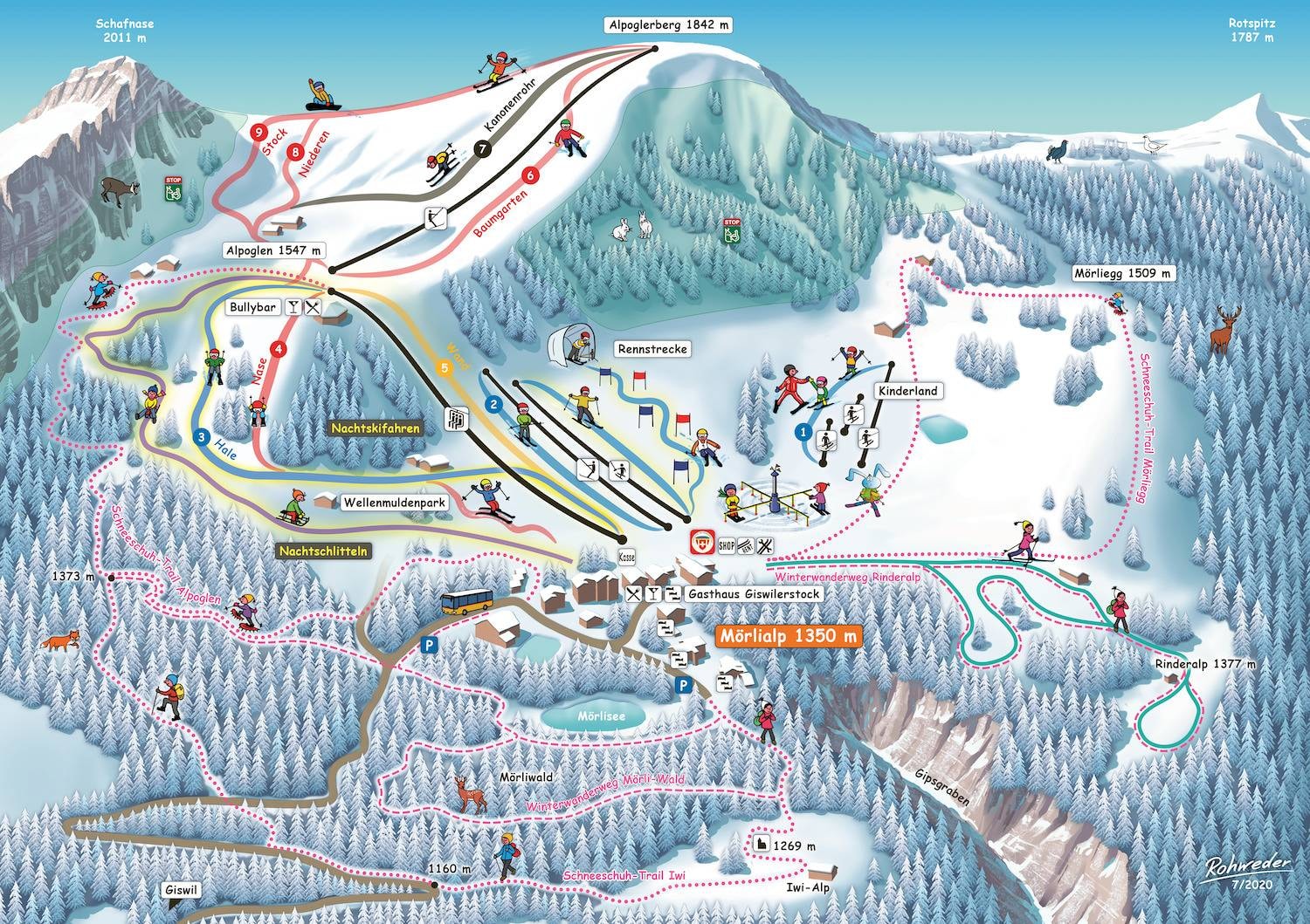 Mörlialp – Giswil trail map