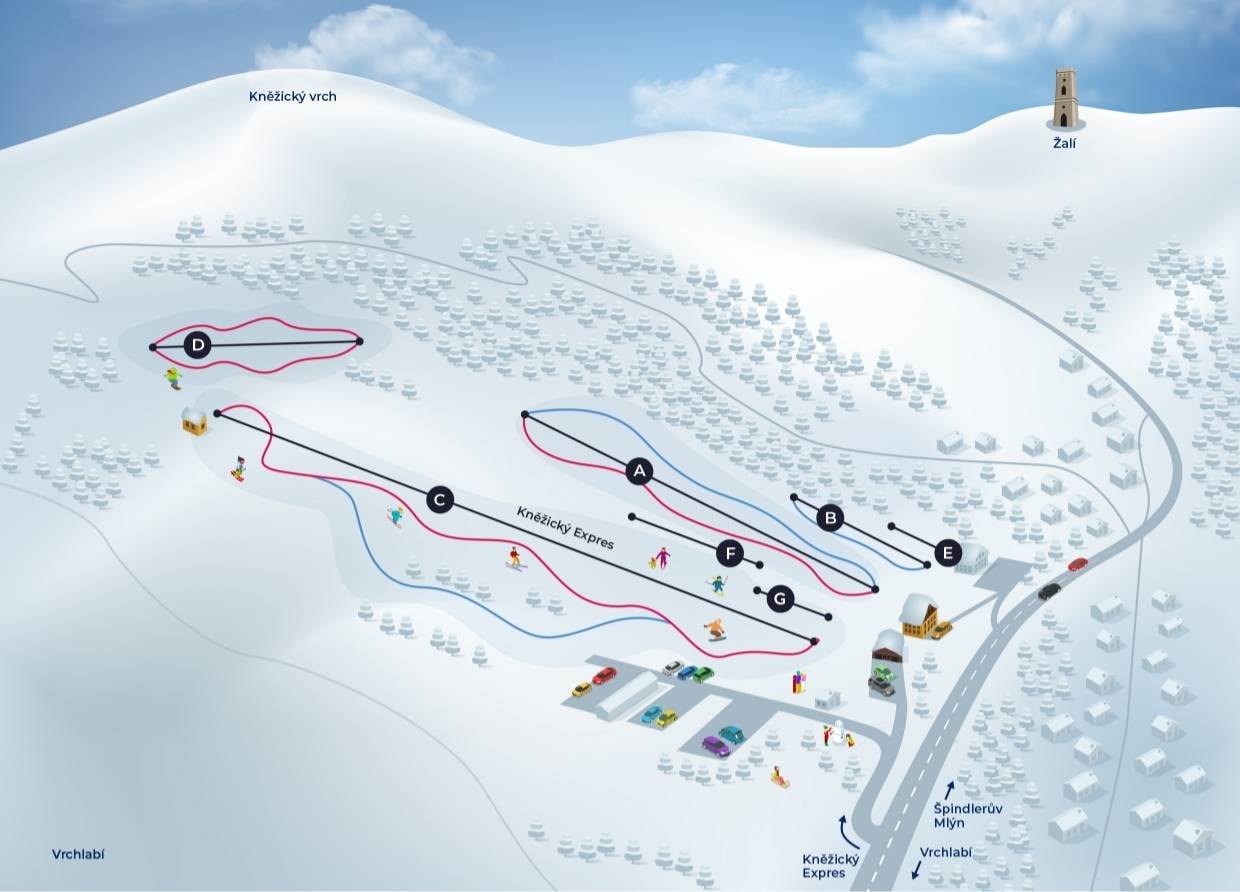 Vrchlabí – Kněžický vrch trail map