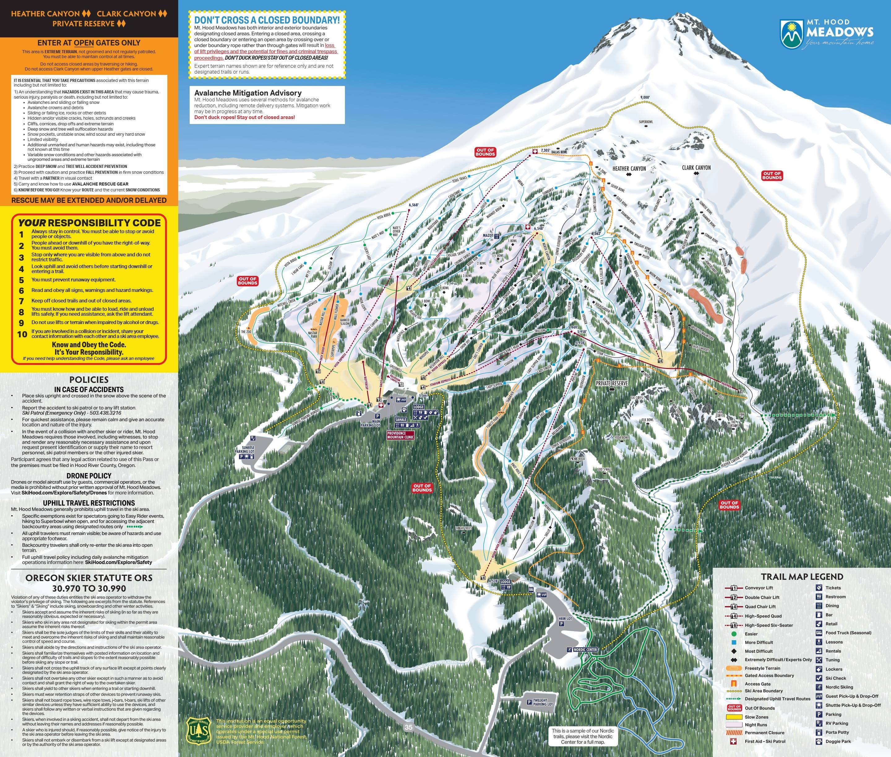 Mt. Hood Meadows trail map