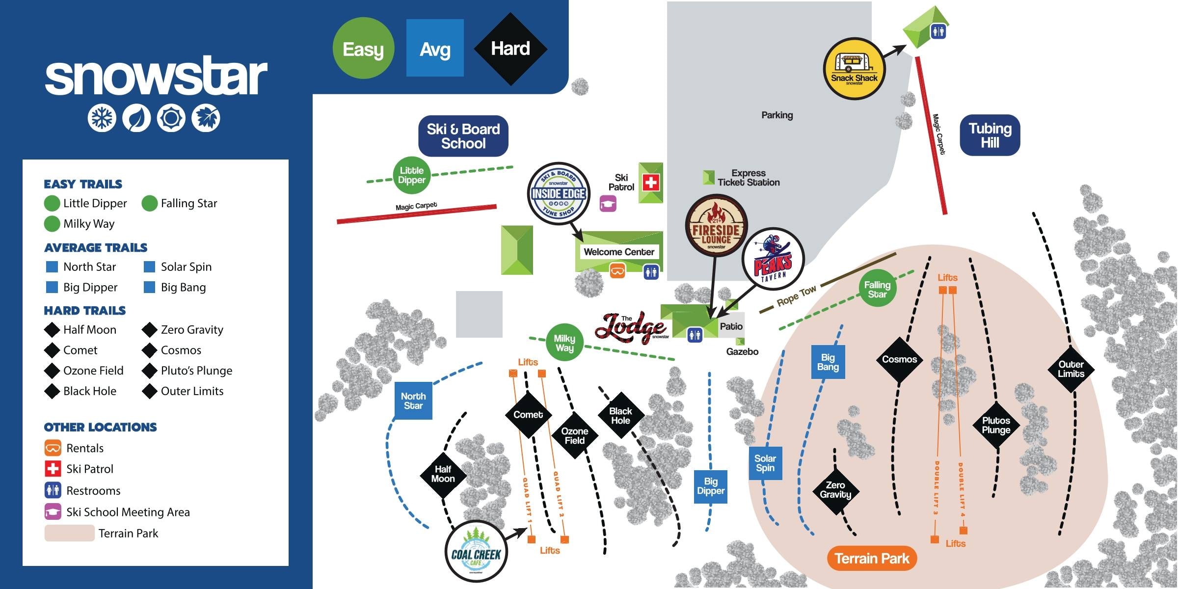 Snowstar trail map