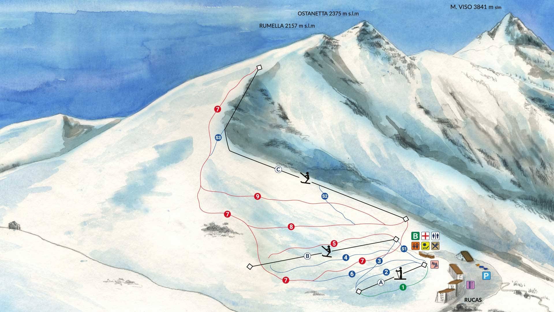 Rucas di Bagnolo trail map