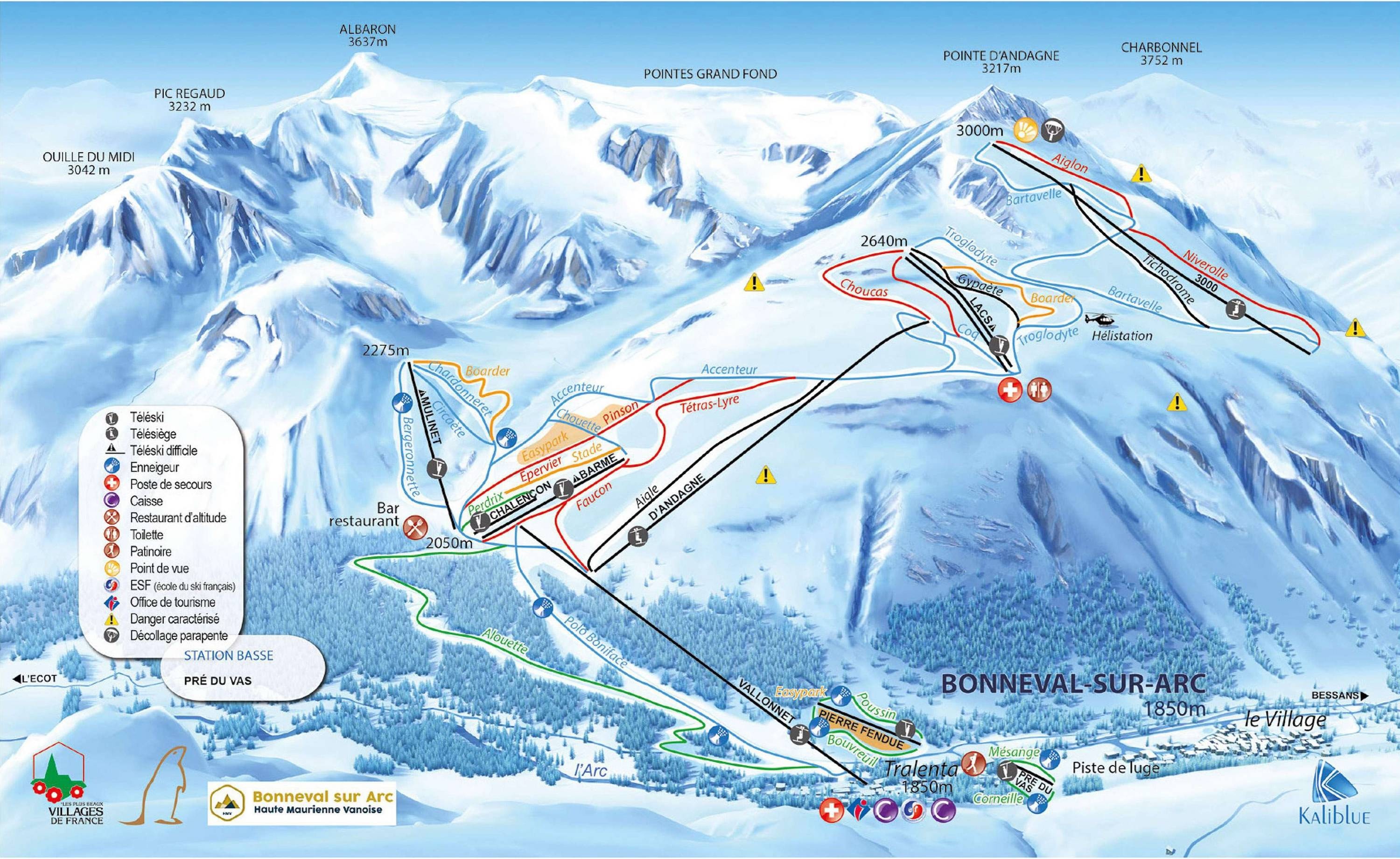 Bonneval sur Arc trail map