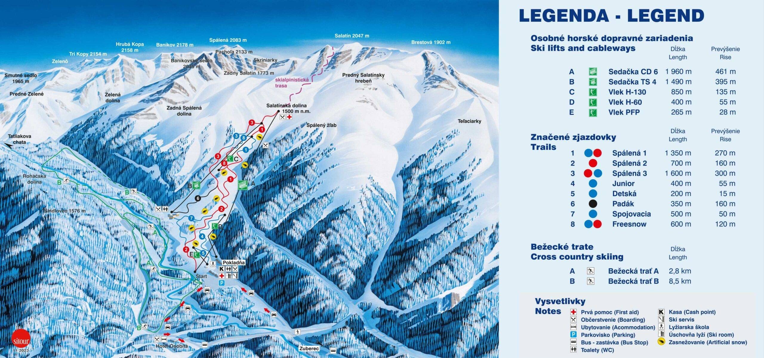Roháče – Spálená trail map
