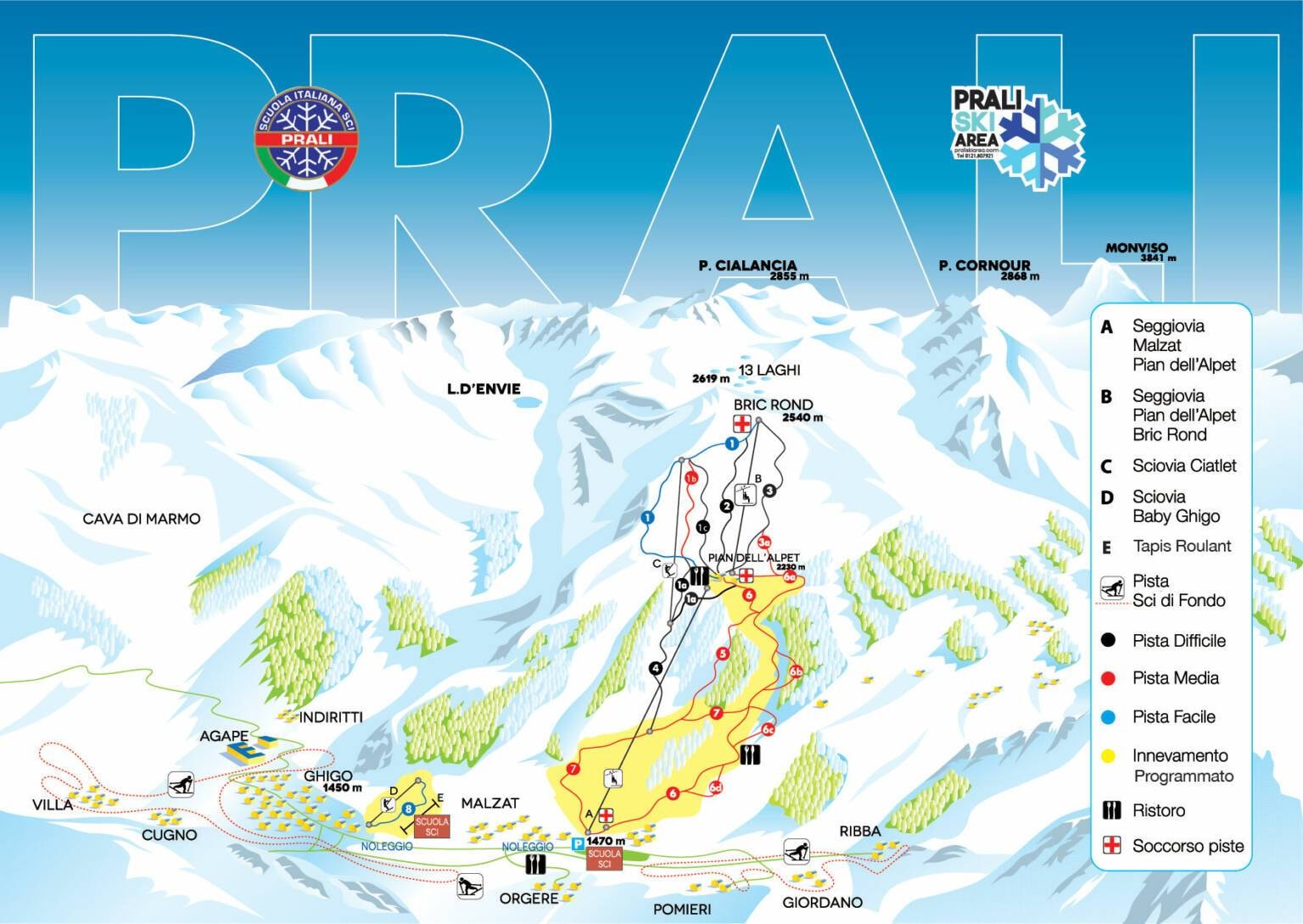 Prali trail map