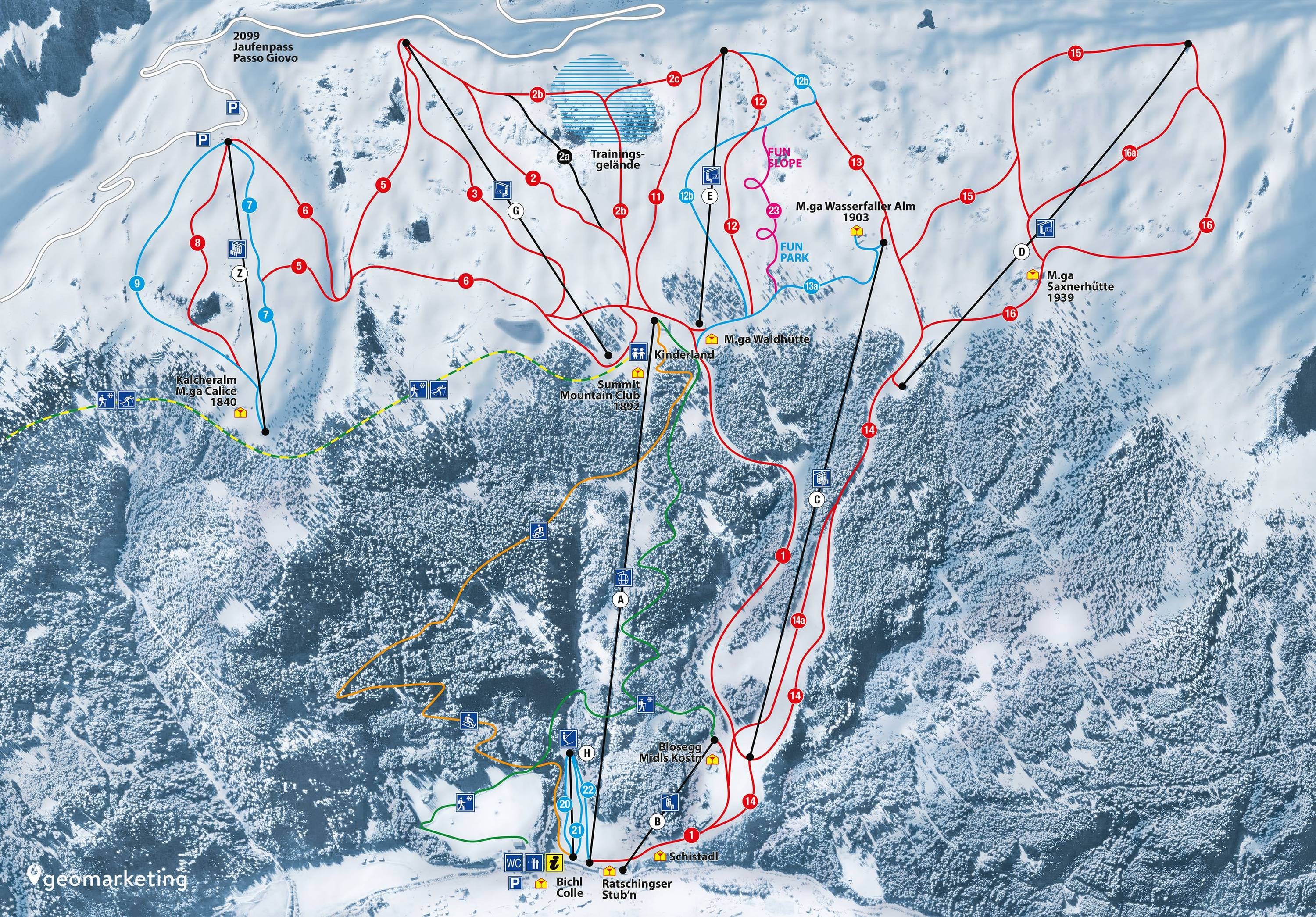 Racines-Giovo (Ratschings-Jaufen)/Malga Calice (Kalcheralm) trail map